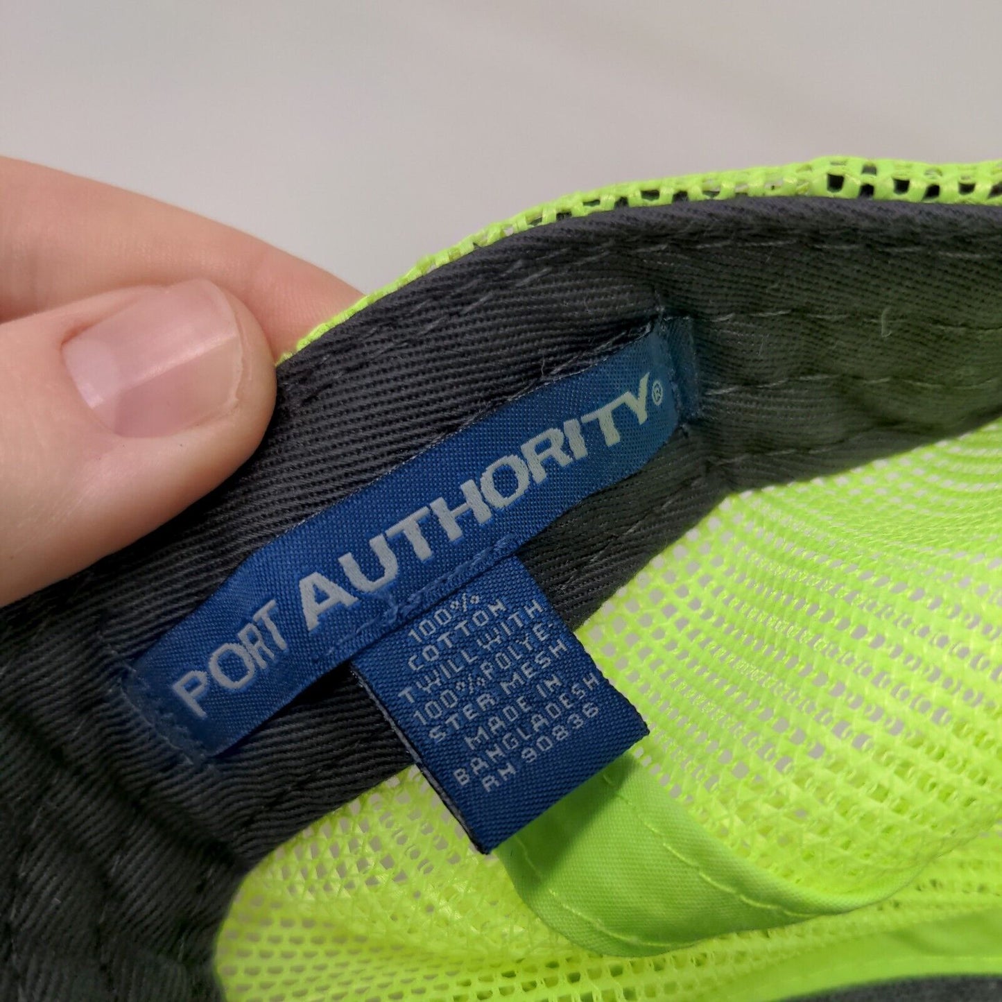 Port Authority Men's Snapback Mesh Back Hat Gray Green Black 100% Cotton
