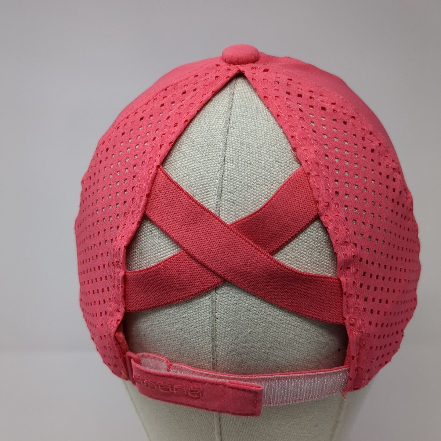 Apana Ponyback Strapback Hat Pink One Size Adjustable Breathable Mesh Blank