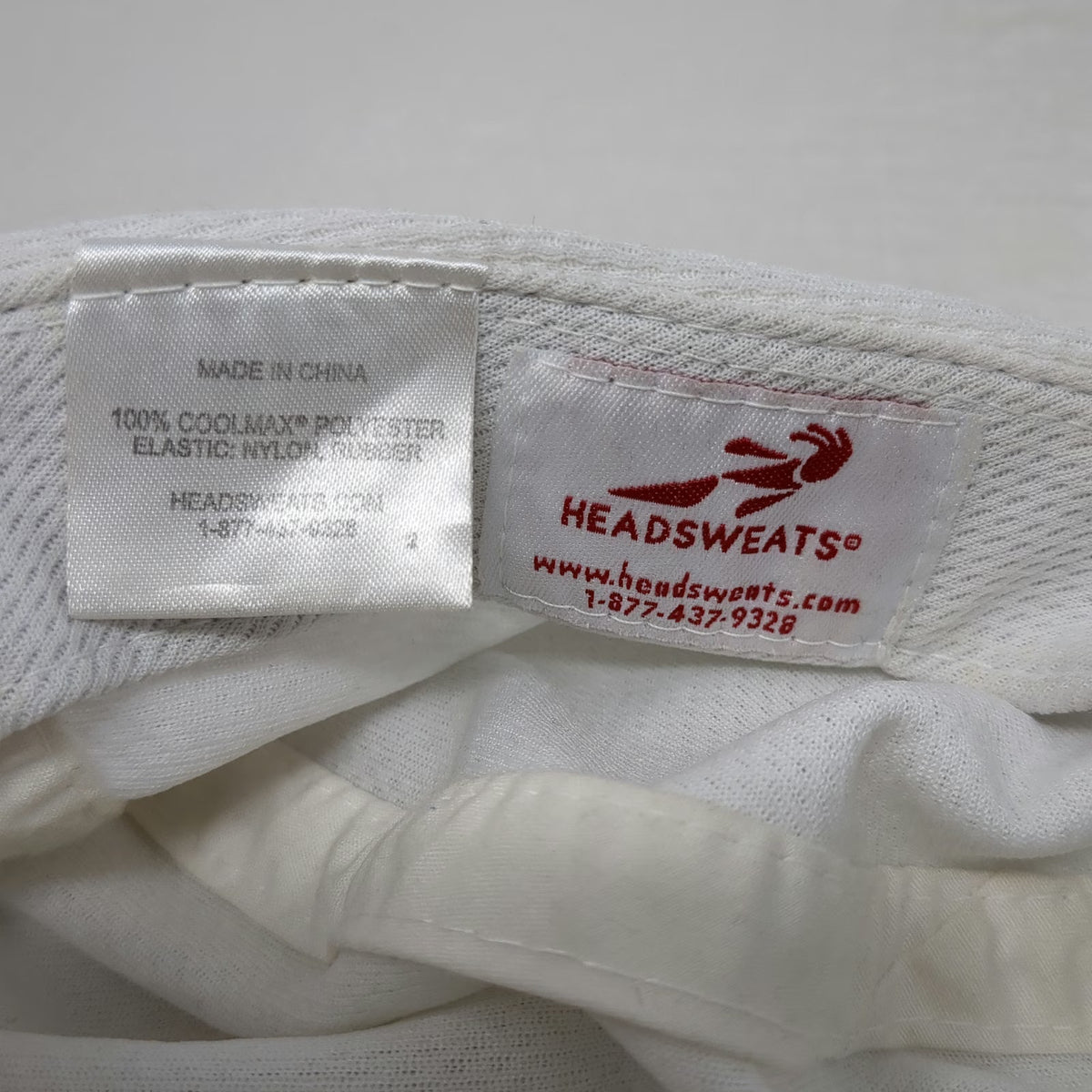 Headsweats Baseball Cap White One Size Reflective Stripe Coolmax Running Hat