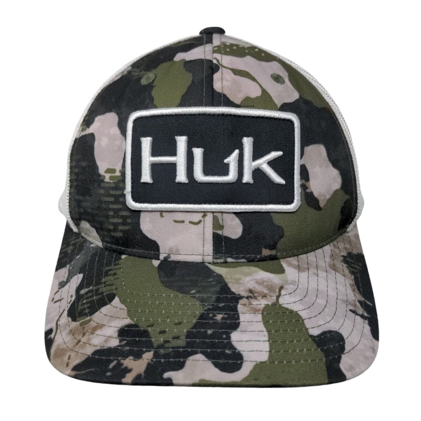 Huk Fishing Snapback Mesh Back Trucker Hat Camouflage OSFM Yupoong
