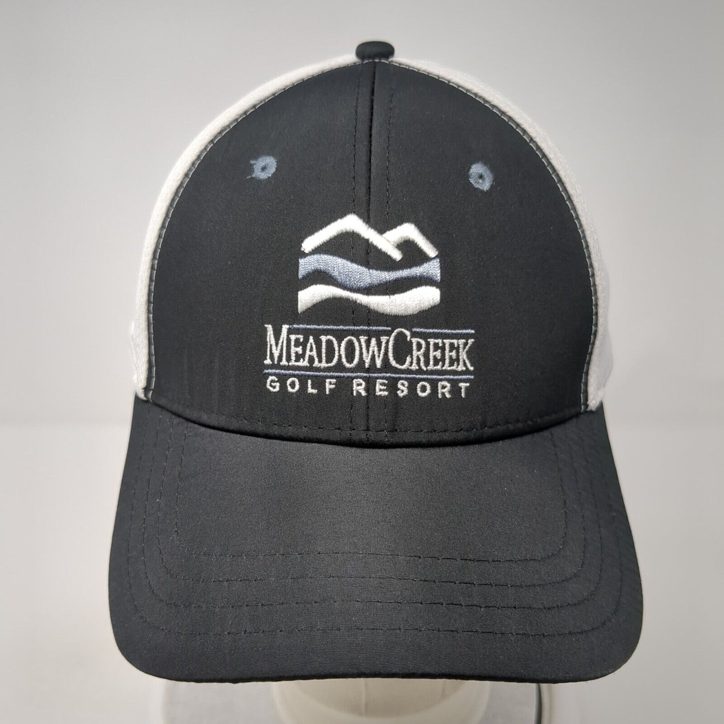 Meadow Creek Golf Resort Strapback Hat Black OS Adjustable Embroidered Pukka