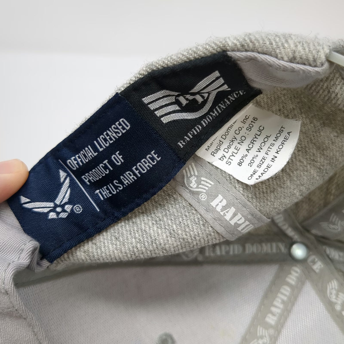 Rapid Dominance US Air Force Snapback Hat Gray One Size Official Licensed Logo