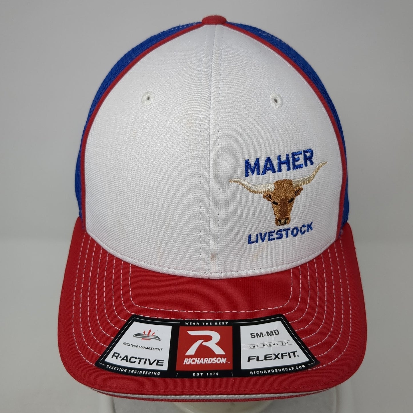 Maher Livestock Fitted Mesh Back Trucker Hat Multi Medium Flexfit Richardson