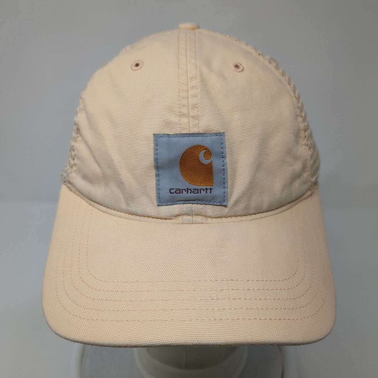 Carhartt Snapback Trucker Hat Tan One Size Adjustable Embroidered Mesh Back