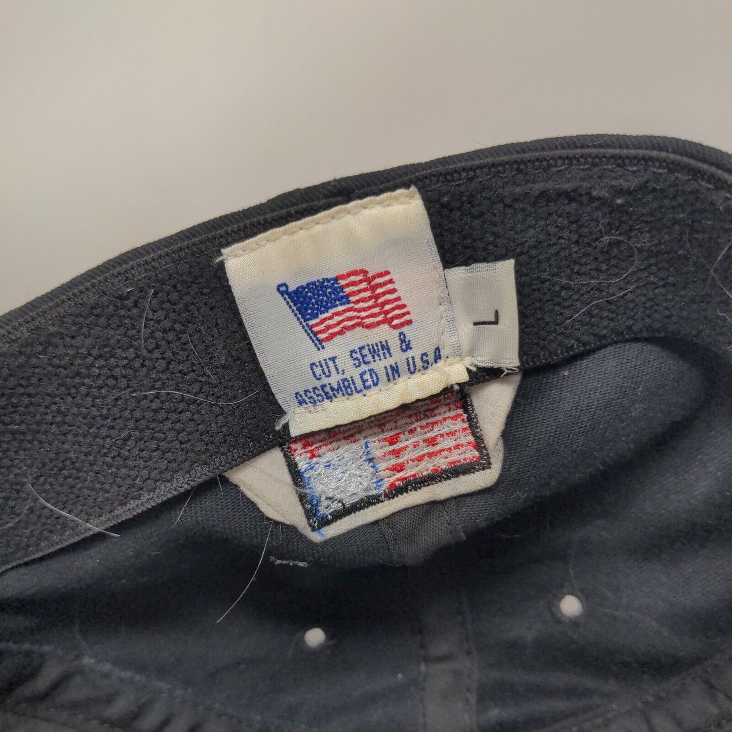 Liuna! Local 120 Fitted Hat Black Large Embroidered USA Flag Patriotic 6 Panel