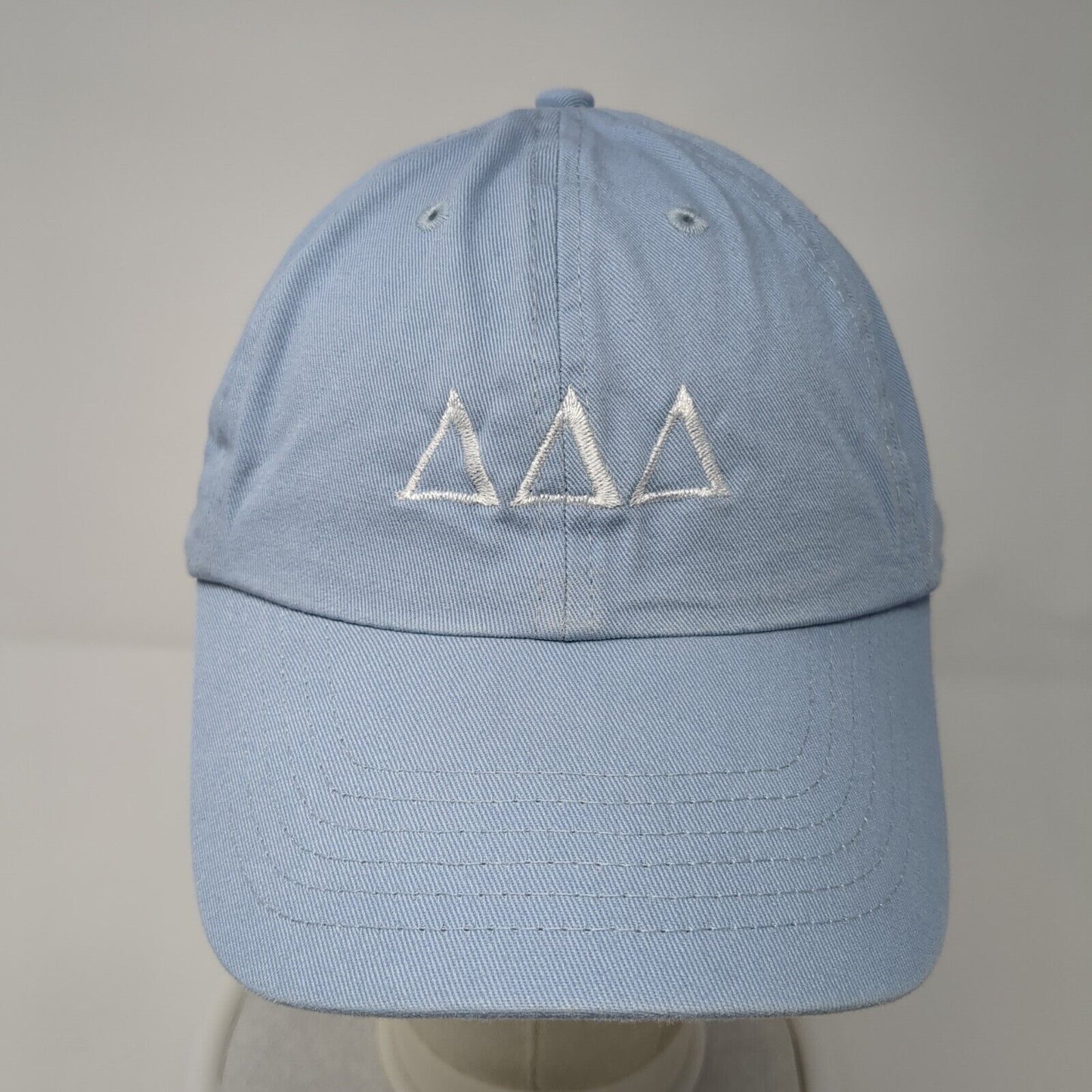 Tri Delta Slideback Hat Blue One Size Adjustable Embroidered 6 Panel Cotton