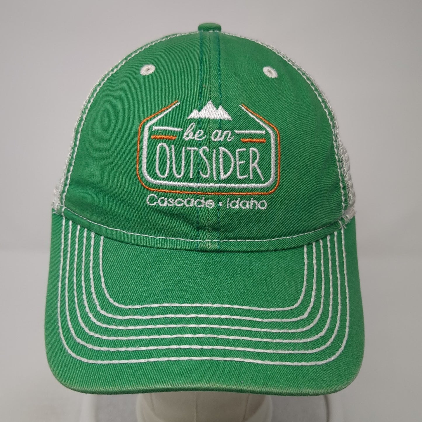 Be An Outsider Strapback Trucker Hat Green One Size Mesh Back Paramount