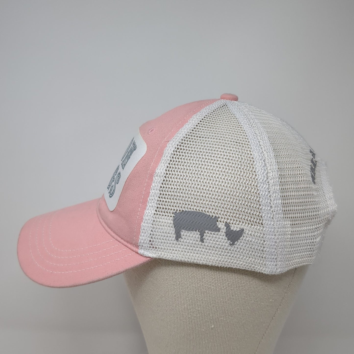 Bacon & Eggs Snapback Trucker Hat Pink Small Walla Walla Mesh Back