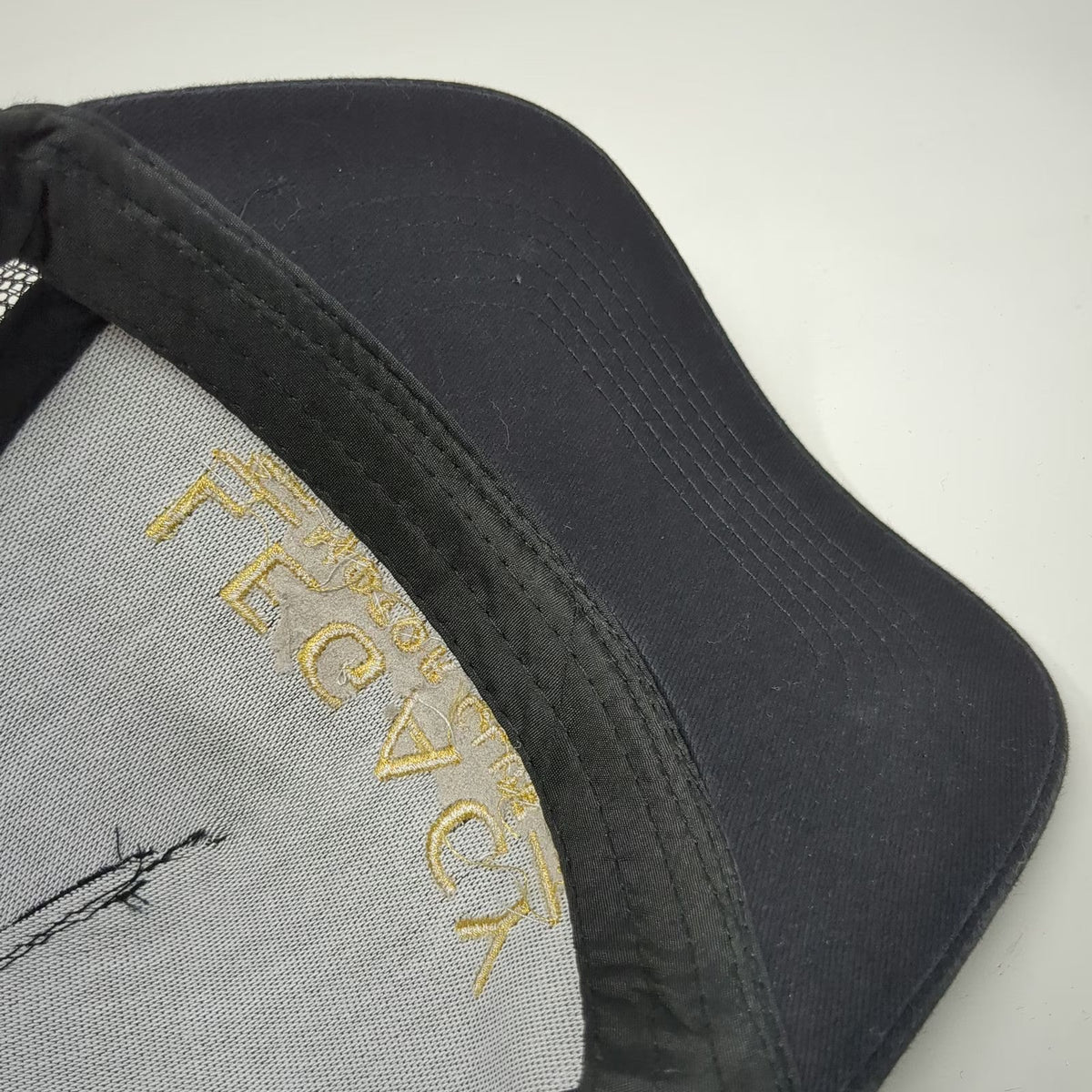 Legacy Motor Club Trucker Hat Black One Size Mesh Back Snapback Gold Embroidery
