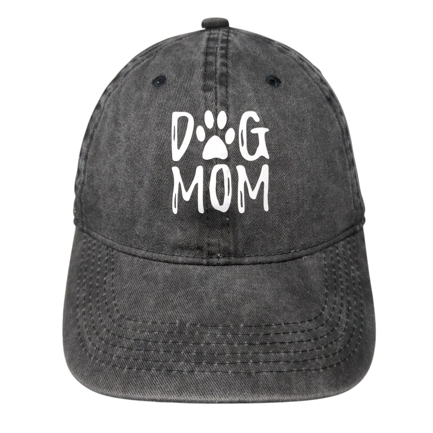 Dog Mom Slideback Hat Gray One Size Adjustable Lightweight Vented Holes 6 Panel
