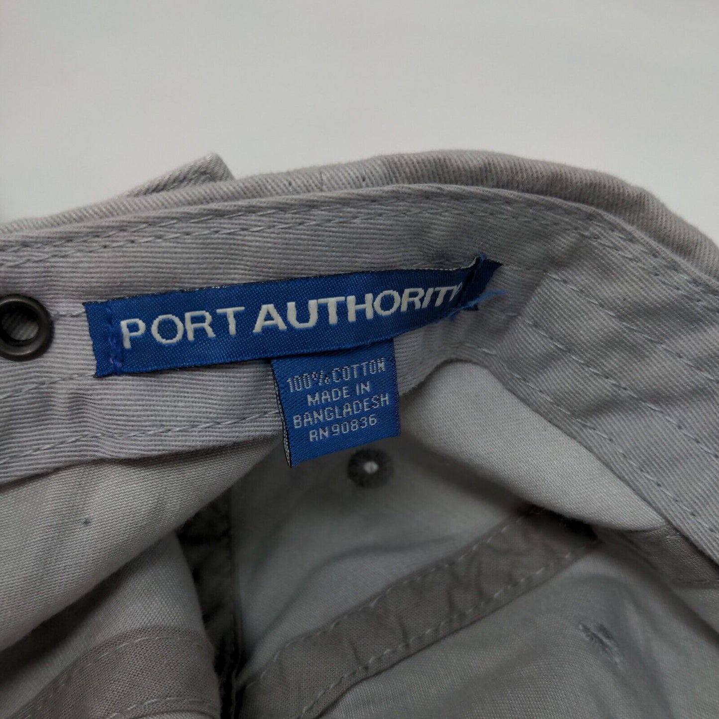 Monogram Slideback Hat Gray One Size Adjustable Embroidered Port Authority