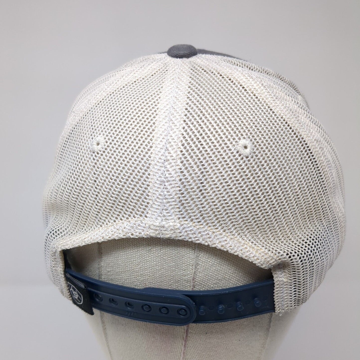 Ariat Flag Patch Snapback Trucker Hat Blue One Size Adjustable Mesh Back 6 Panel