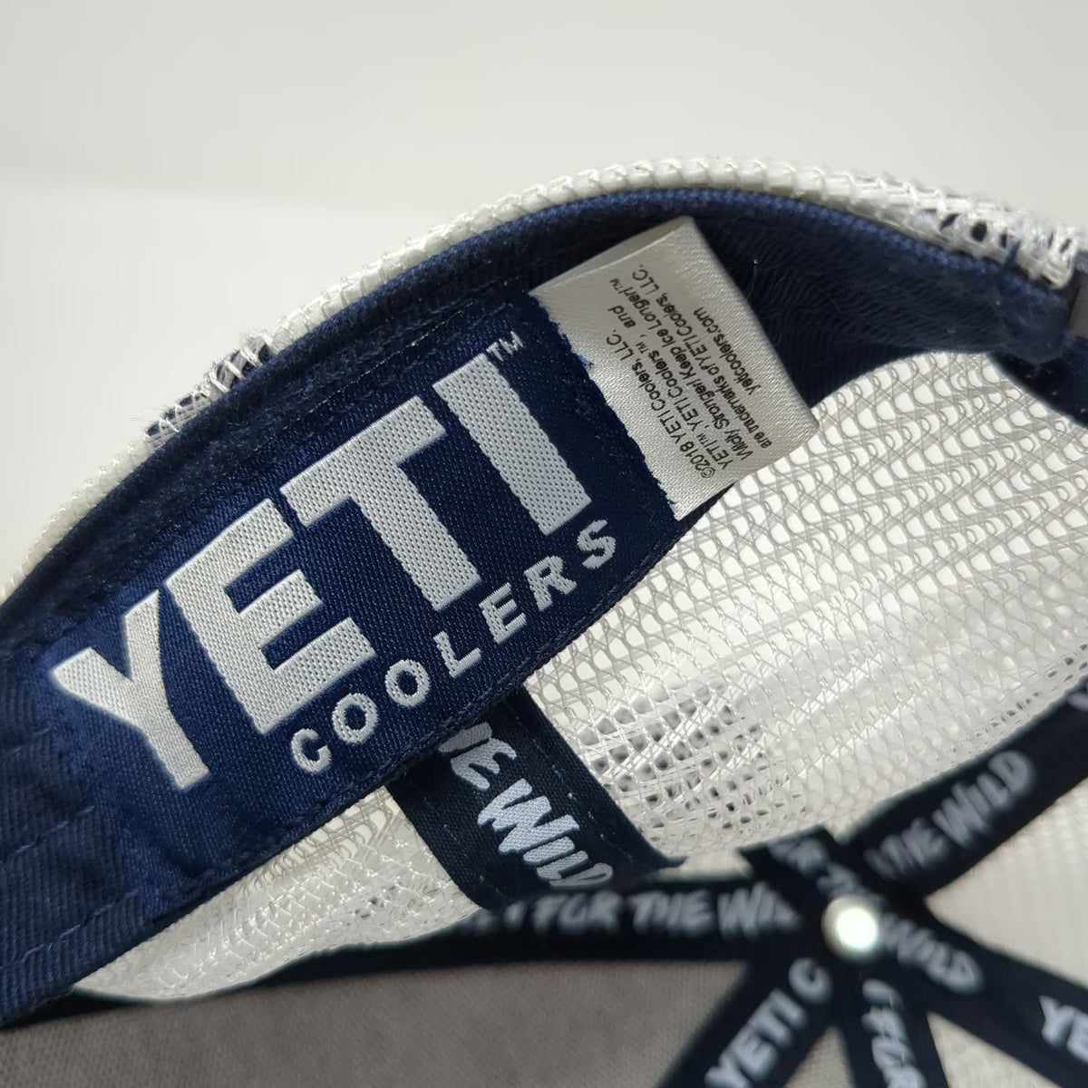 YETI Trucker Hat Blue One Size Mesh Back Snapback Built for the Wild Coolers