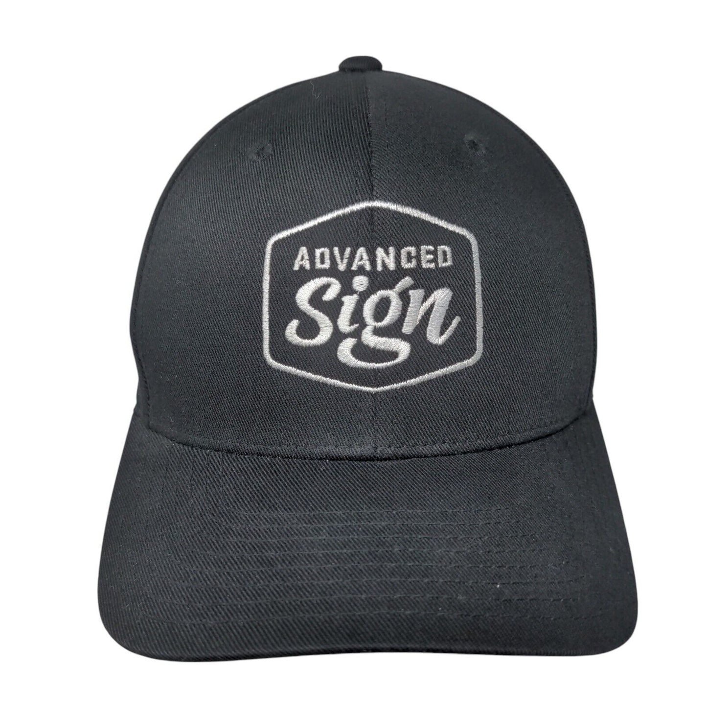 Advanced Sign Fitted Hat Black S/M Flexfit Embroidered 6 Panel Port Authority