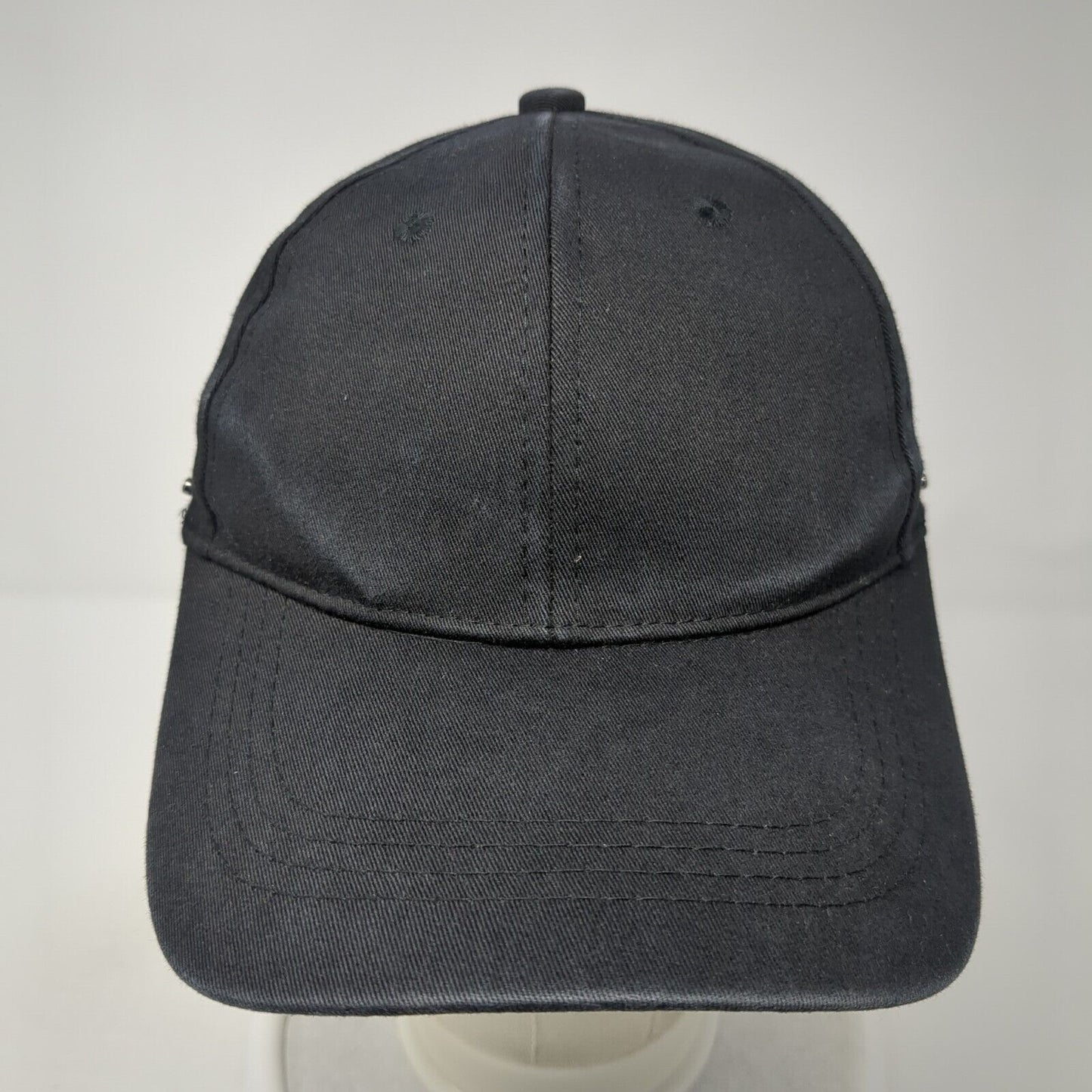Unbranded Slideback Hat Black One Size Adjustable Vented Holes 6 Panel Blank