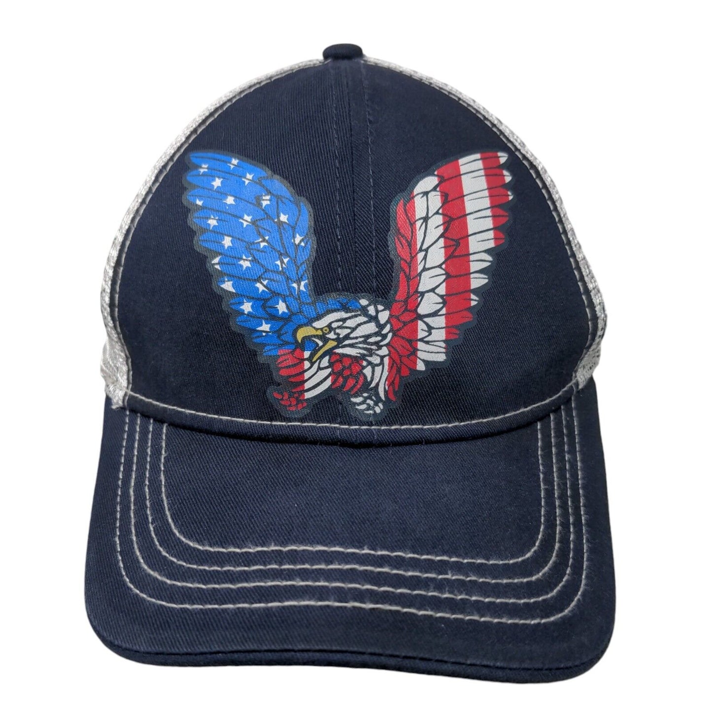 American Eagle Snapback Mesh Back Trucker Hat Blue OSFM Moonshine Spirit