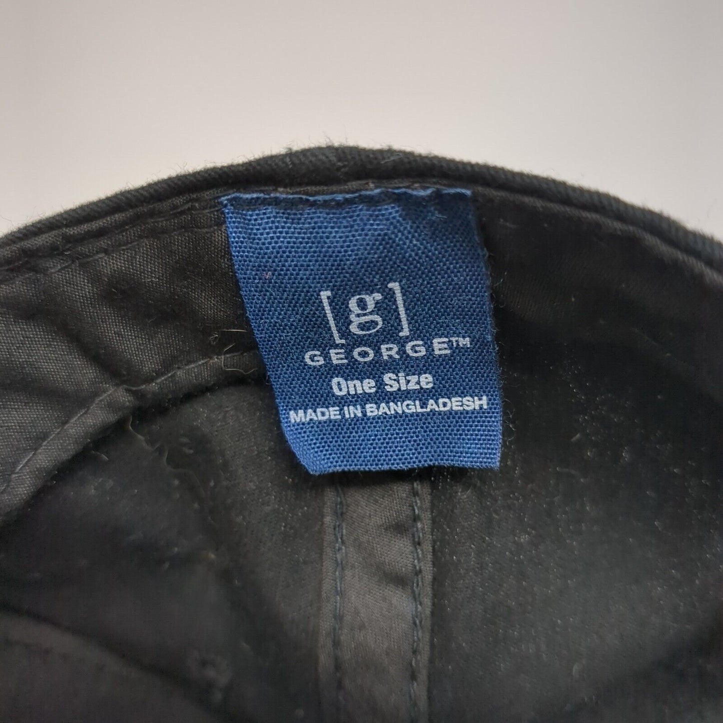George Strapback Hat Black One Size Adjustable Blank Solid Vent Holes