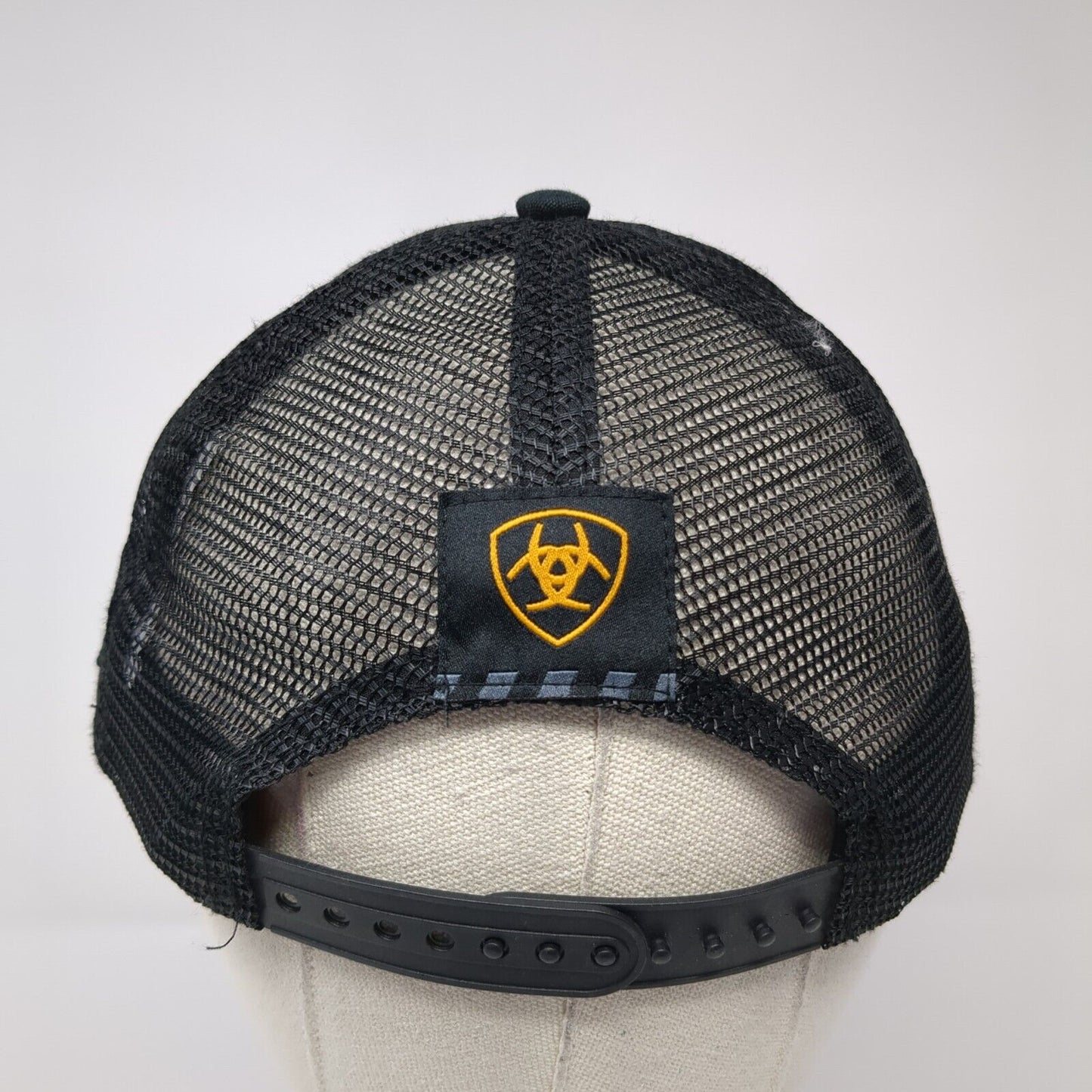 Ariat Work Patch Snapback Trucker Hat Black One Size Mesh Back USA Flag
