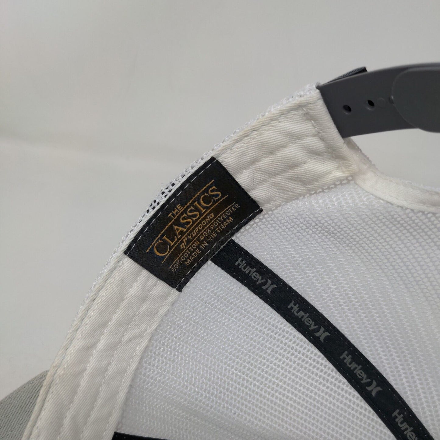 Hurley Patch Snapback Mesh Back Trucker Hat Gray One Size Colorblock