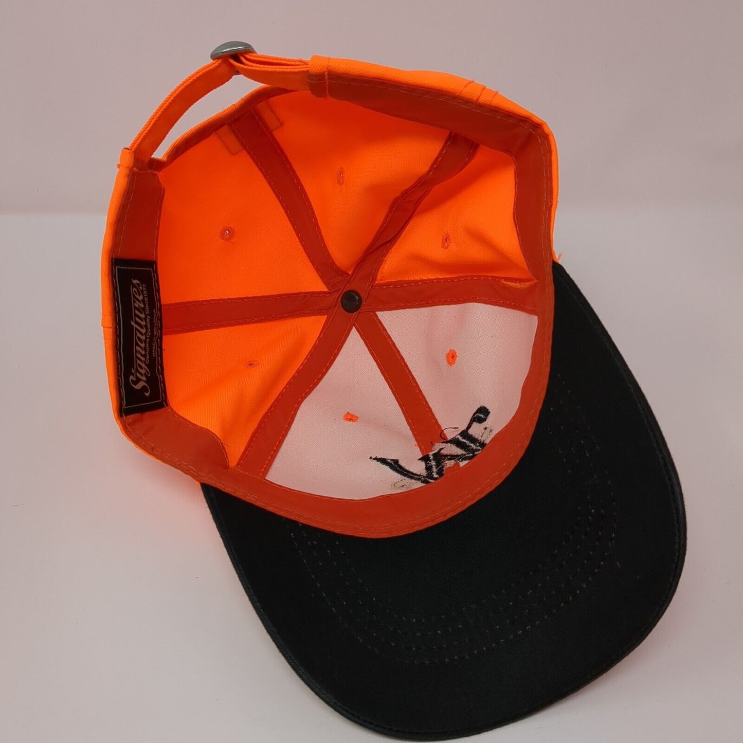 Winchester Slideback Hat Orange OSFA Adjustable Embroidered Signatures