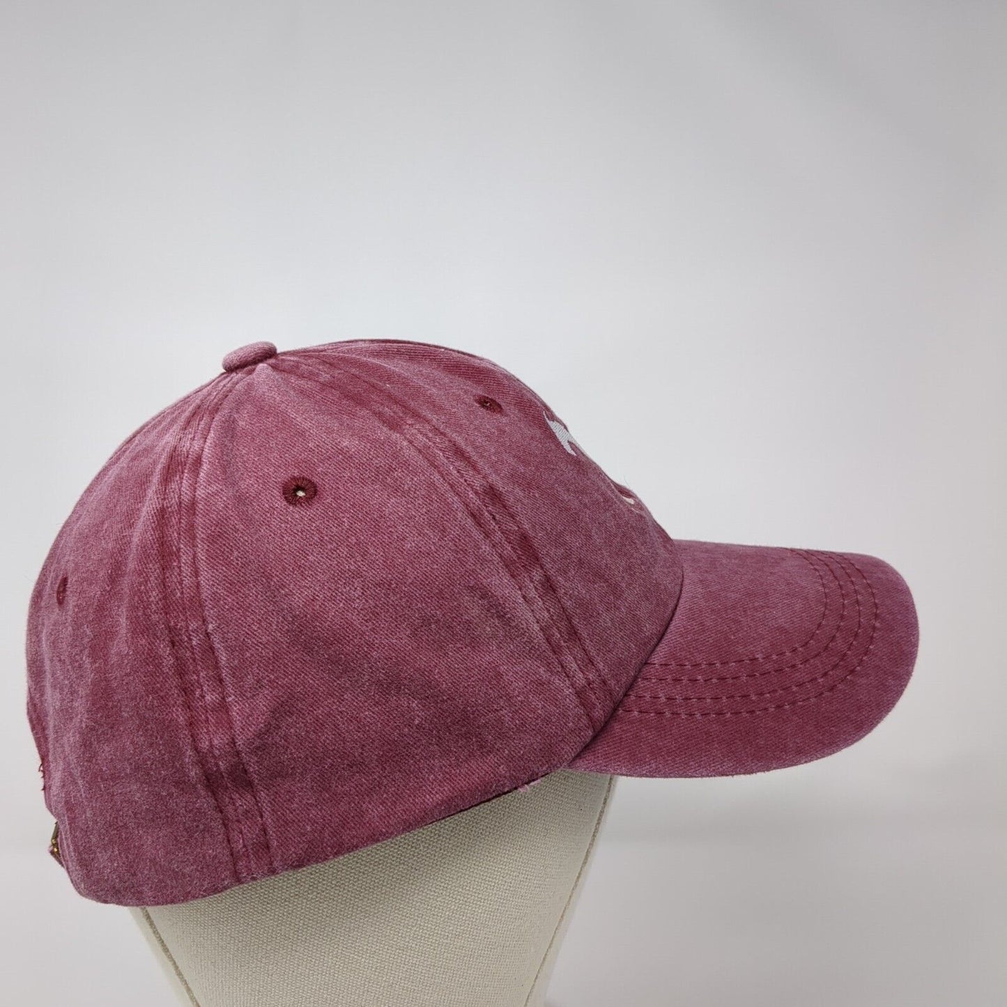 Horse Slideback Hat Red One Size Embroidered Adjustable Vent Holes