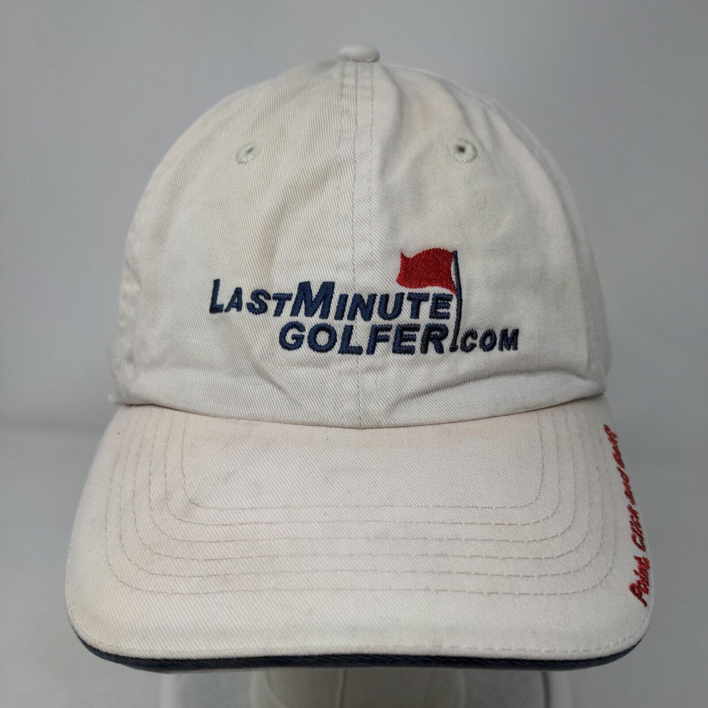 Last Minute Golfer Slideback Hat Tan One Size Adjustable Embroidered 6 Panel