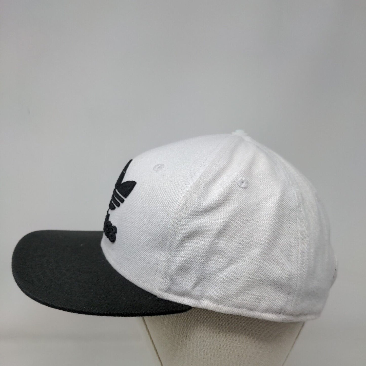 Adidas Snapback Hat White One Size Adjustable Embroidered Trefoil 6 Panel