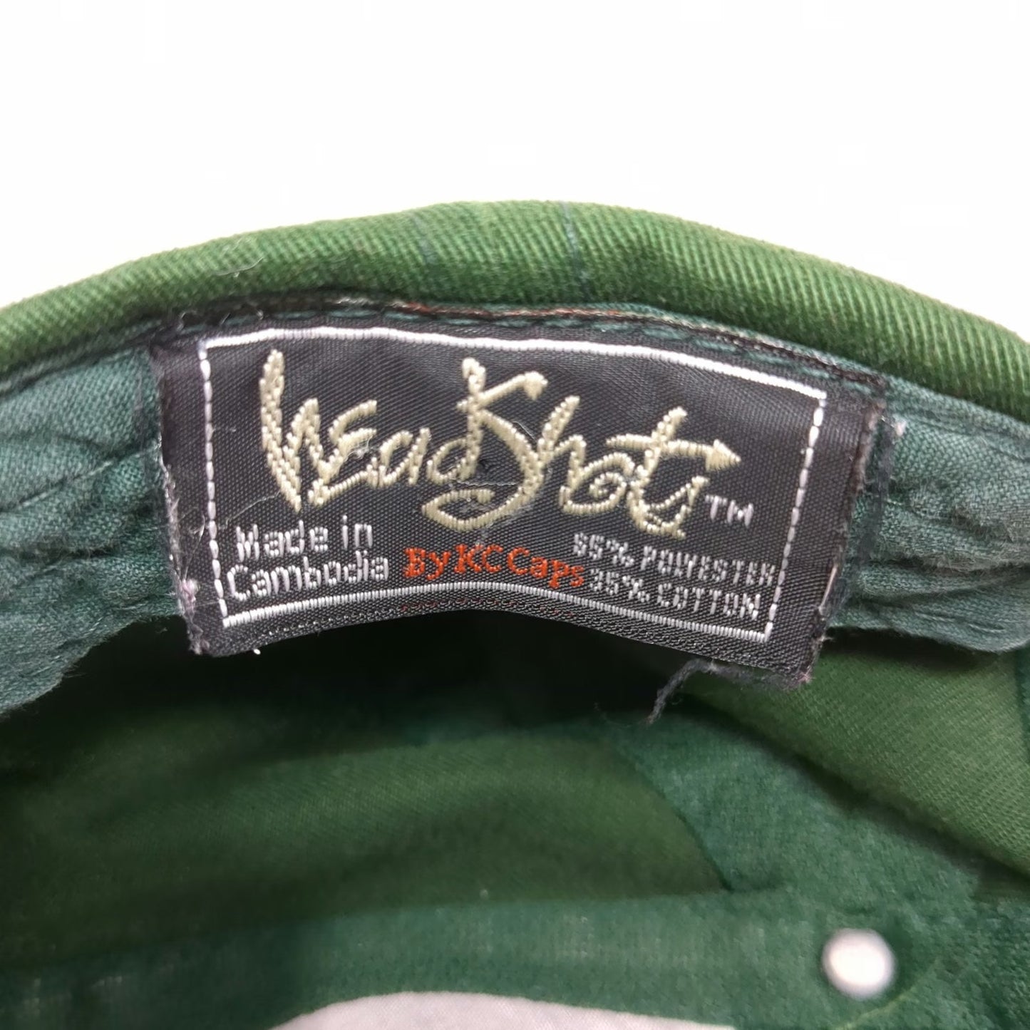 KC Caps John Deere Baseball Cap Green One Size Hat Slideback Logo Sandwich Brim
