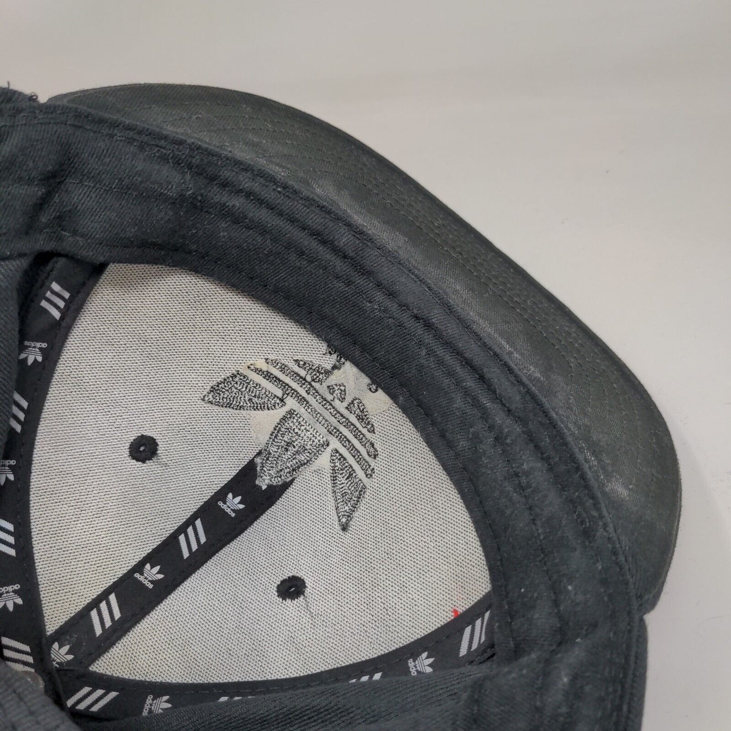 Adidas Snapback Hat Gray One Size Adjustable Embroidered Trefoil 6 Panel