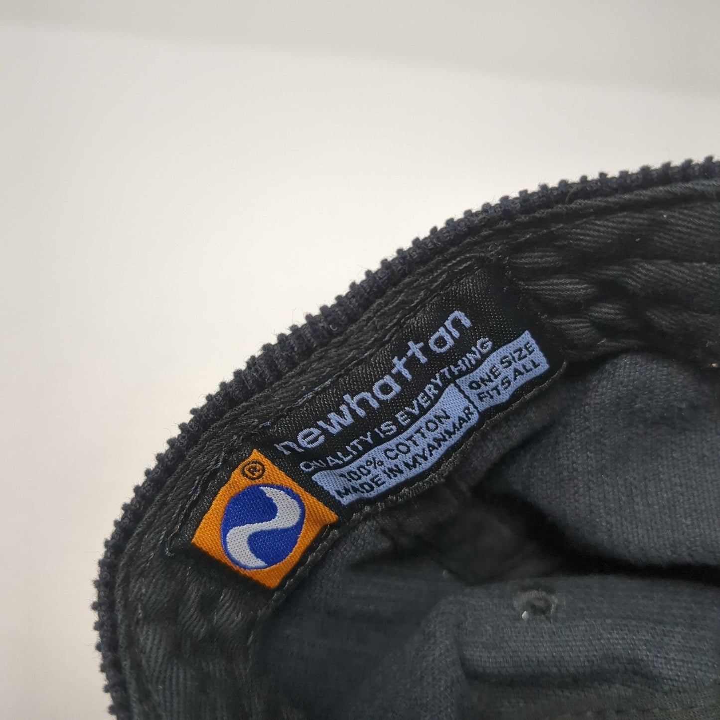 Newhattan Slideback Corduroy Hat Black One Size Adjustable 100% Cotton