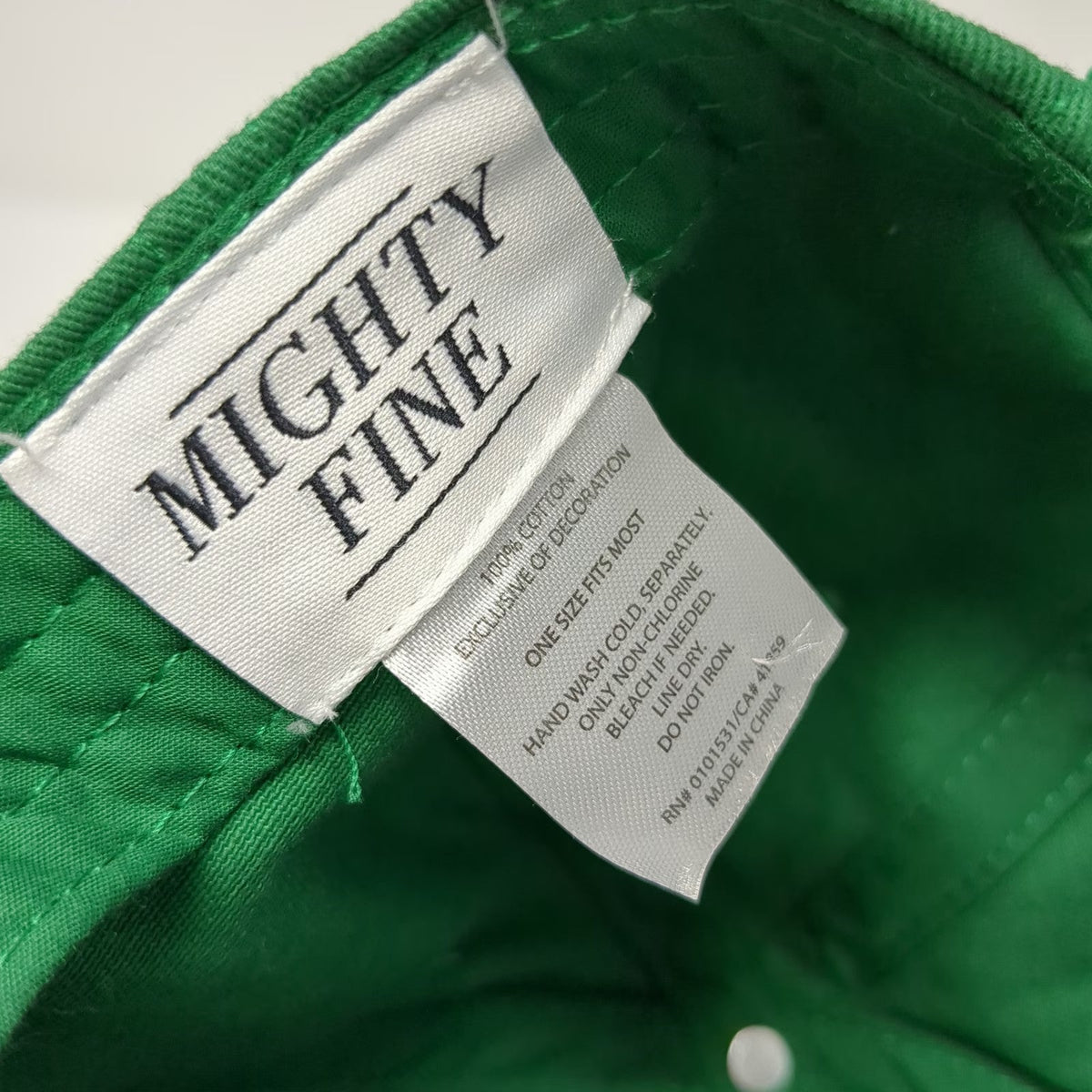Mighty Fine 5 Panel Green One Size Mulligan's Golf Club Rope Snapback Hat Cotton