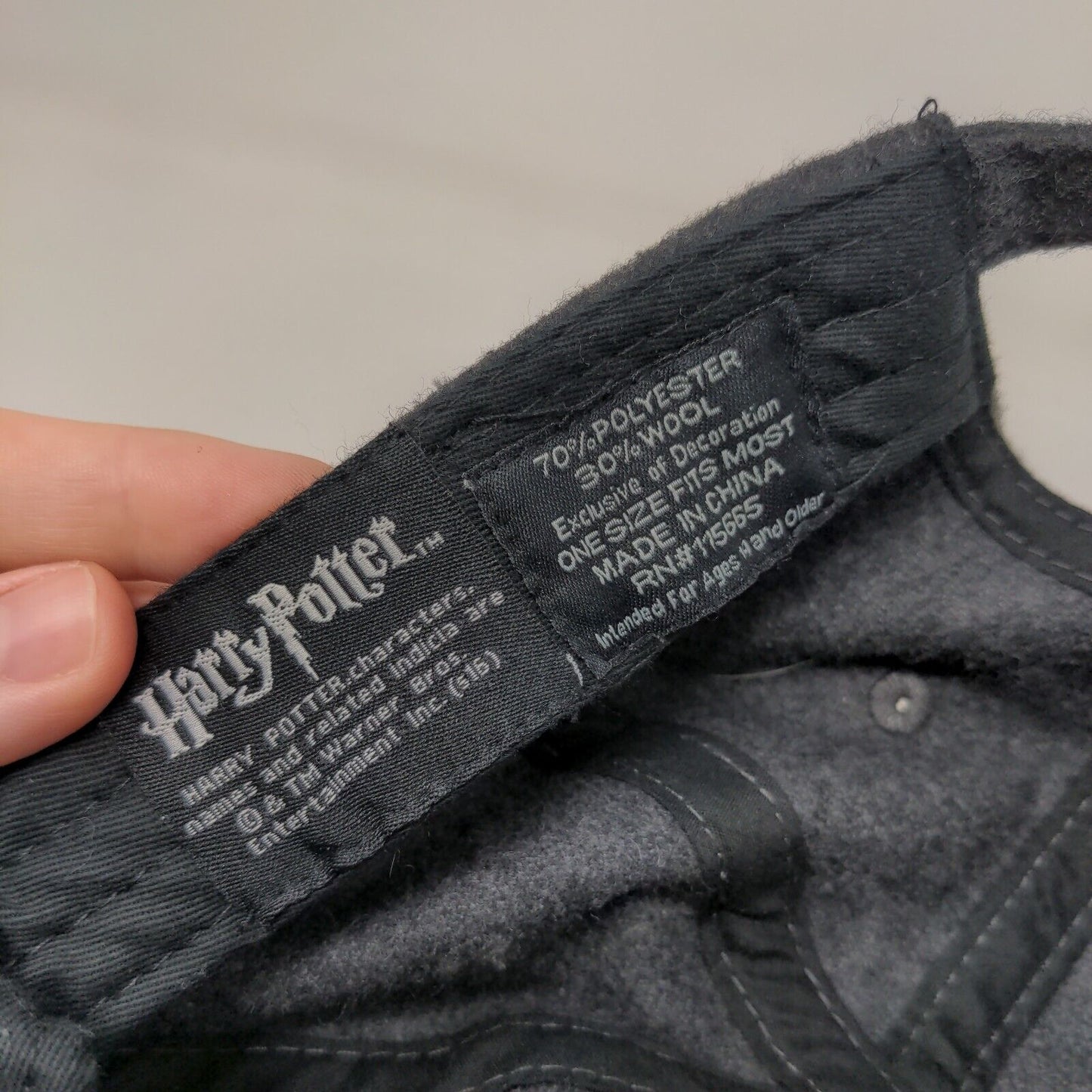 Death Eater Sllideback Hat Gray OSFM Adjustable Embroidered Harry Potter