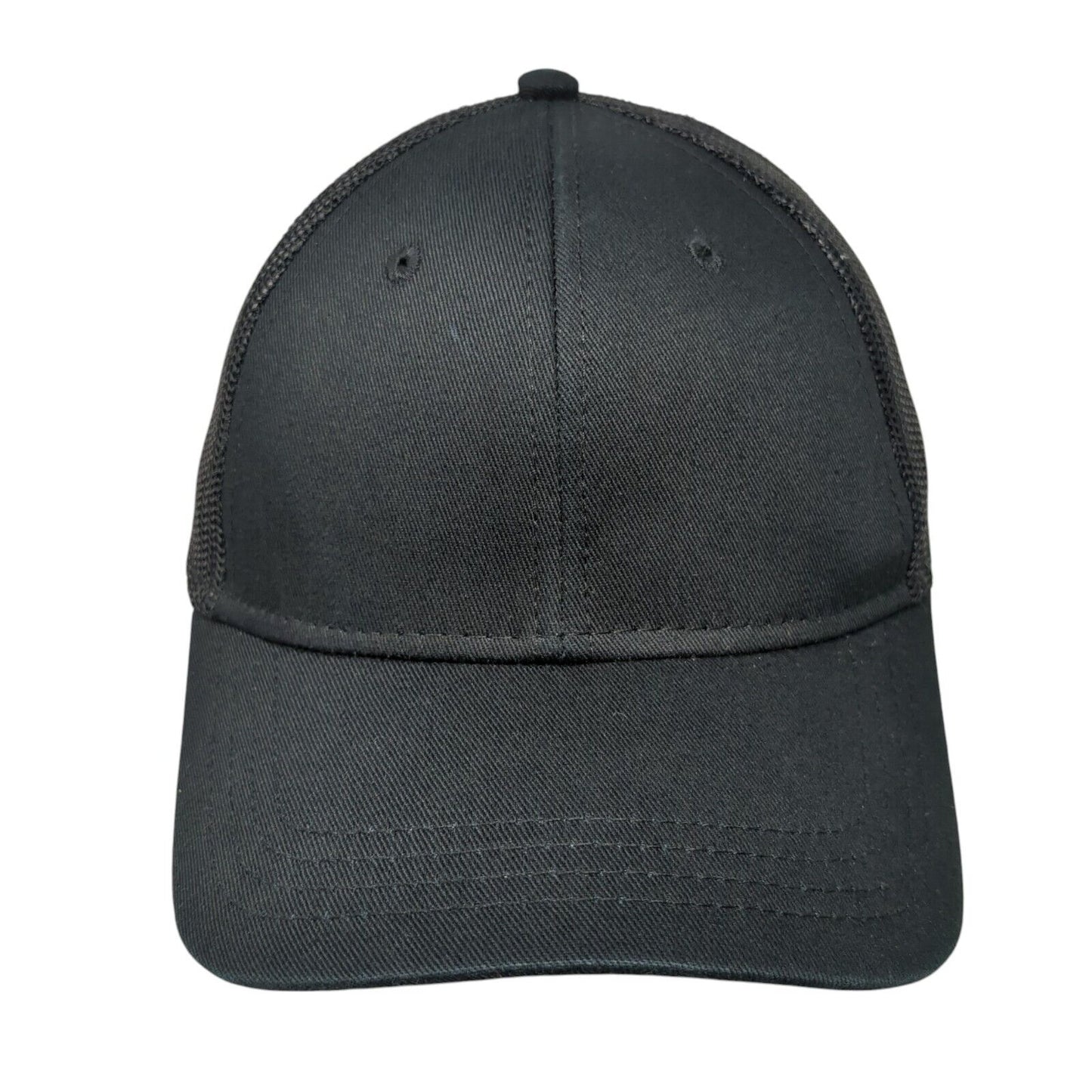 Otto Youth Snapback Trucker Hat Black One Size Adjustable Mesh Back Blank