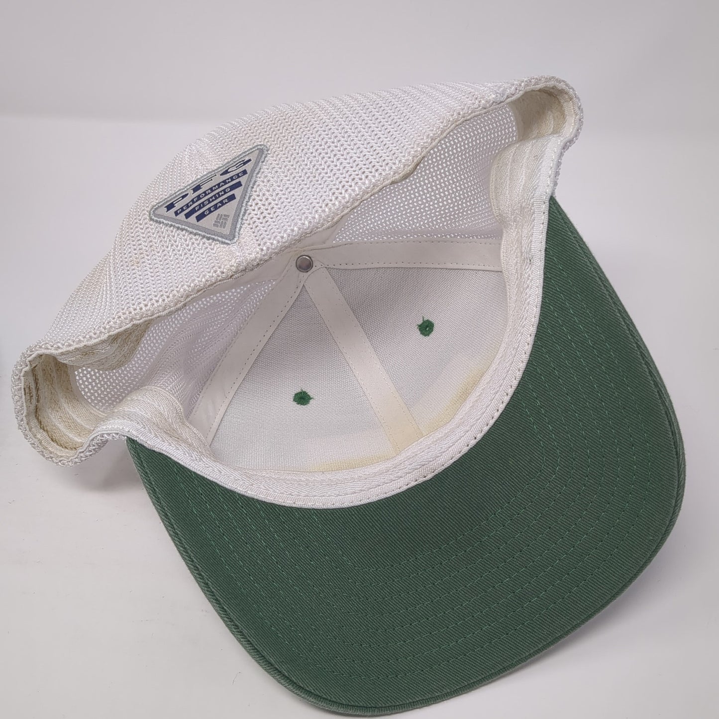 USA Fish Flag Fitted Mesh Back Trucker Hat Green One Size PFG Columbia