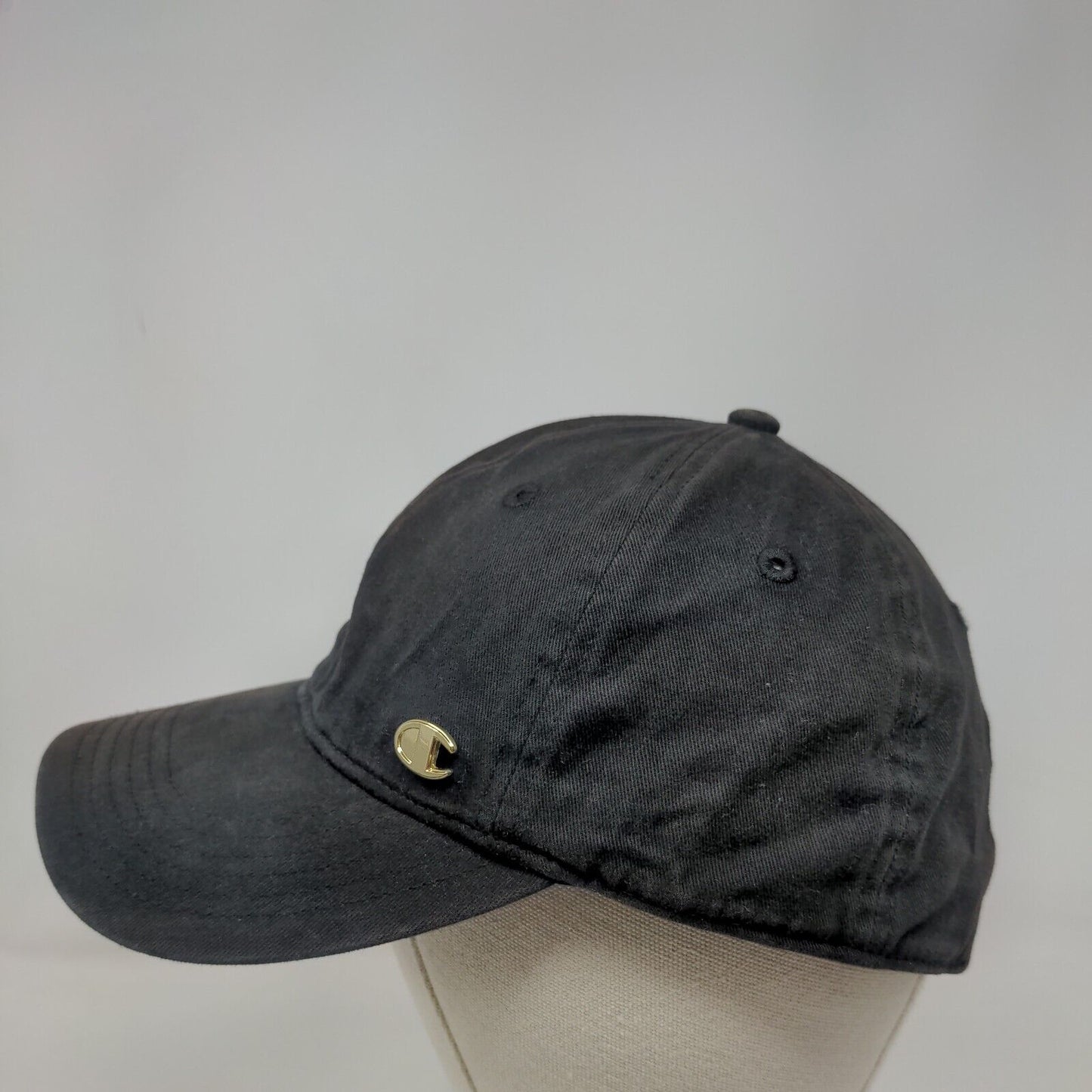 Champion Slideback Hat Black OSFA Embroidered Adjustable C Logo