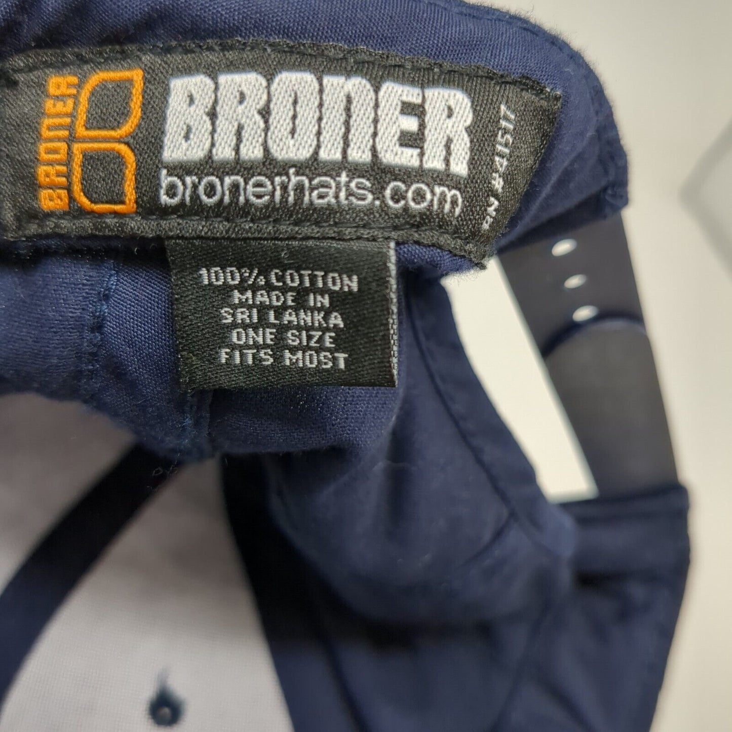 Broner Snapback Hat Blue OSFM Adjustable Vented Holes 6 Panel Blank Cotton