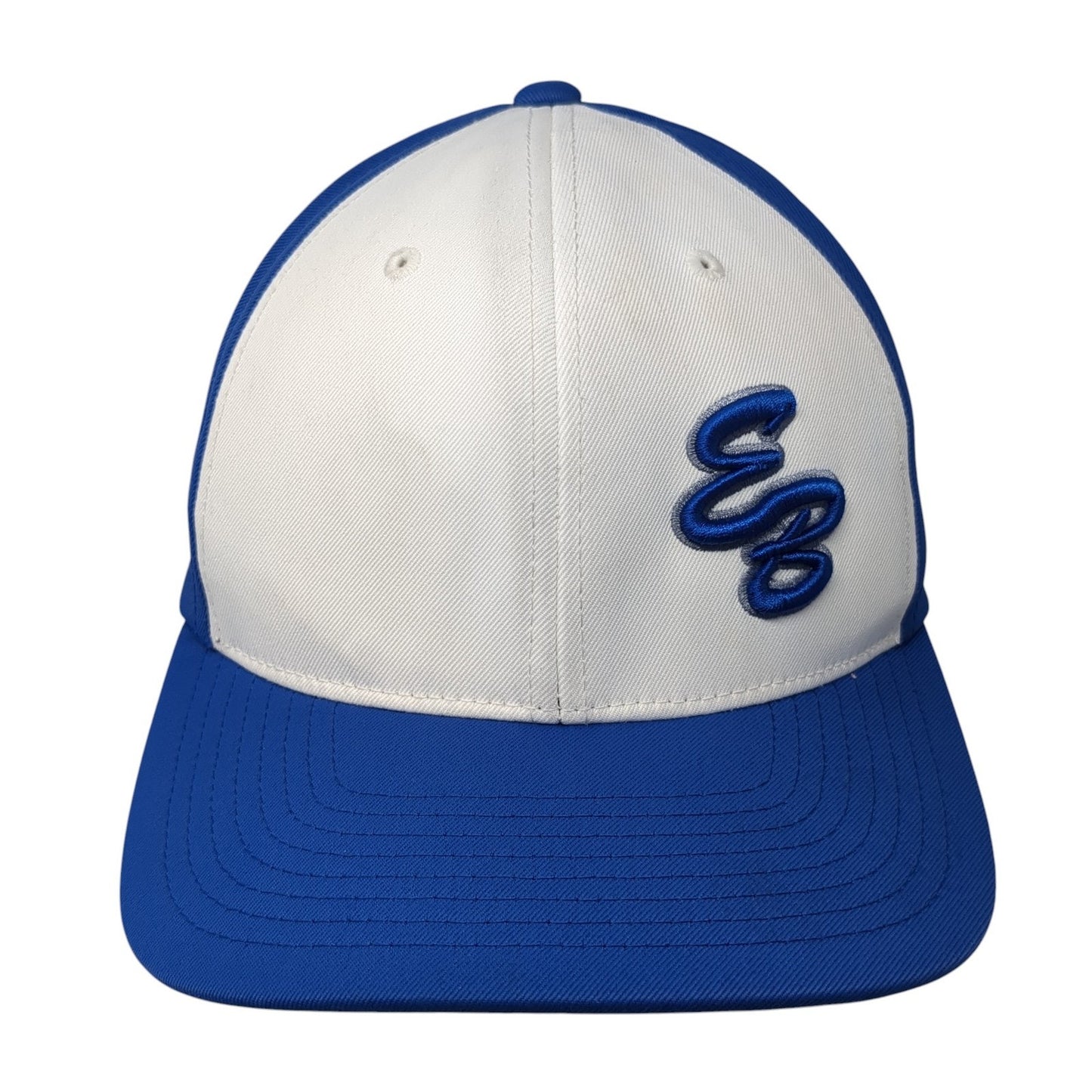 EB East Boise Fitted Hat Blue Medium Laser Cut Colorblock Pacific Headwear