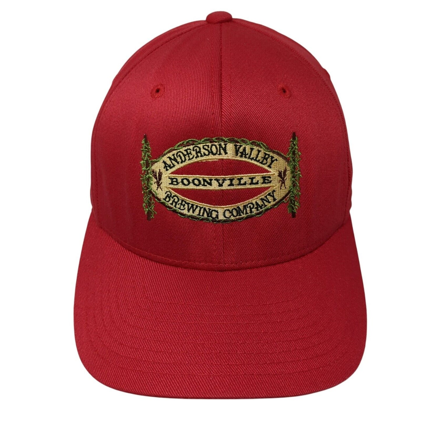 Anderson Valley Brewing Co Fitted Hat Red S/M Flexfit Boonville 6 Panel