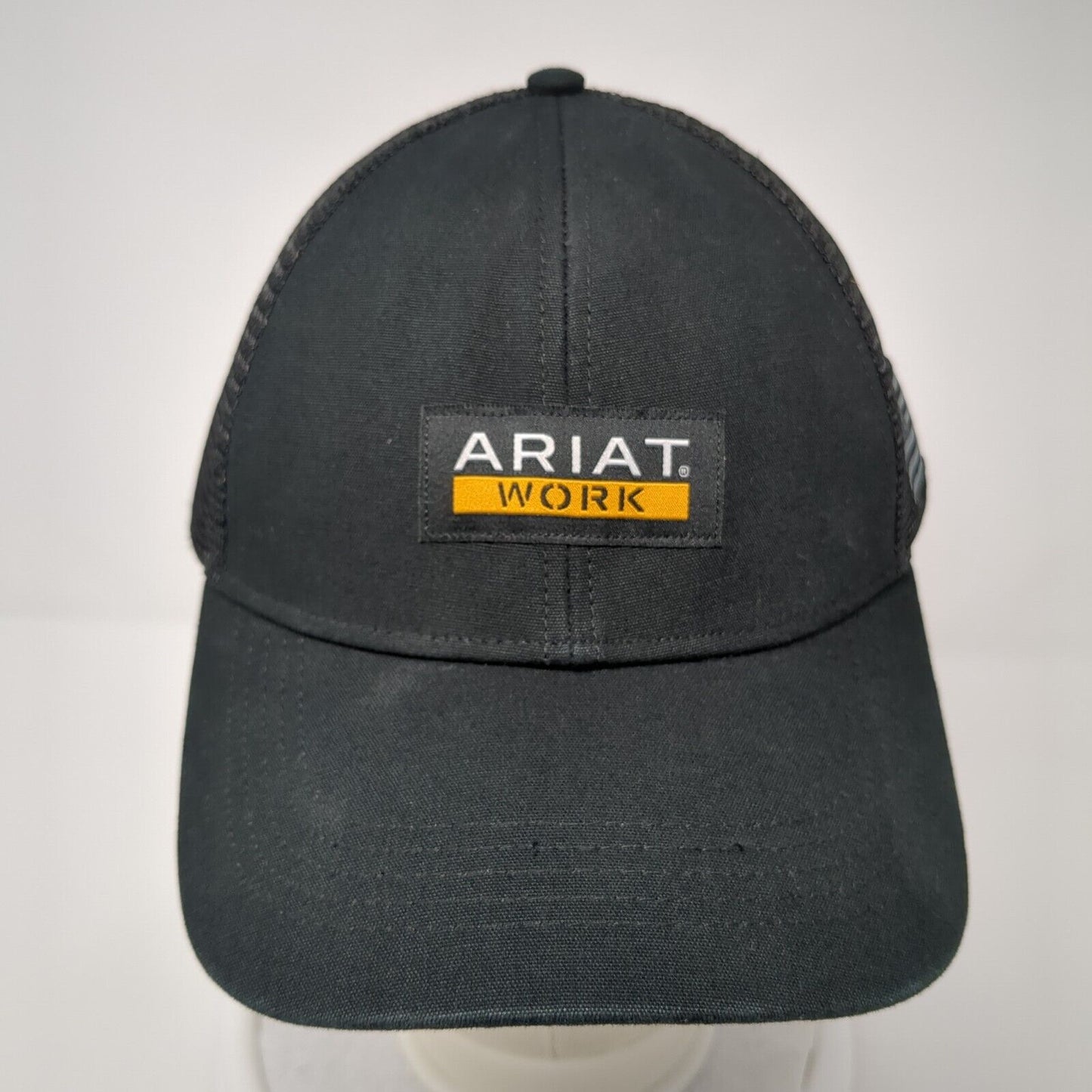 Ariat Work Patch Snapback Trucker Hat Black One Size Mesh Back USA Flag