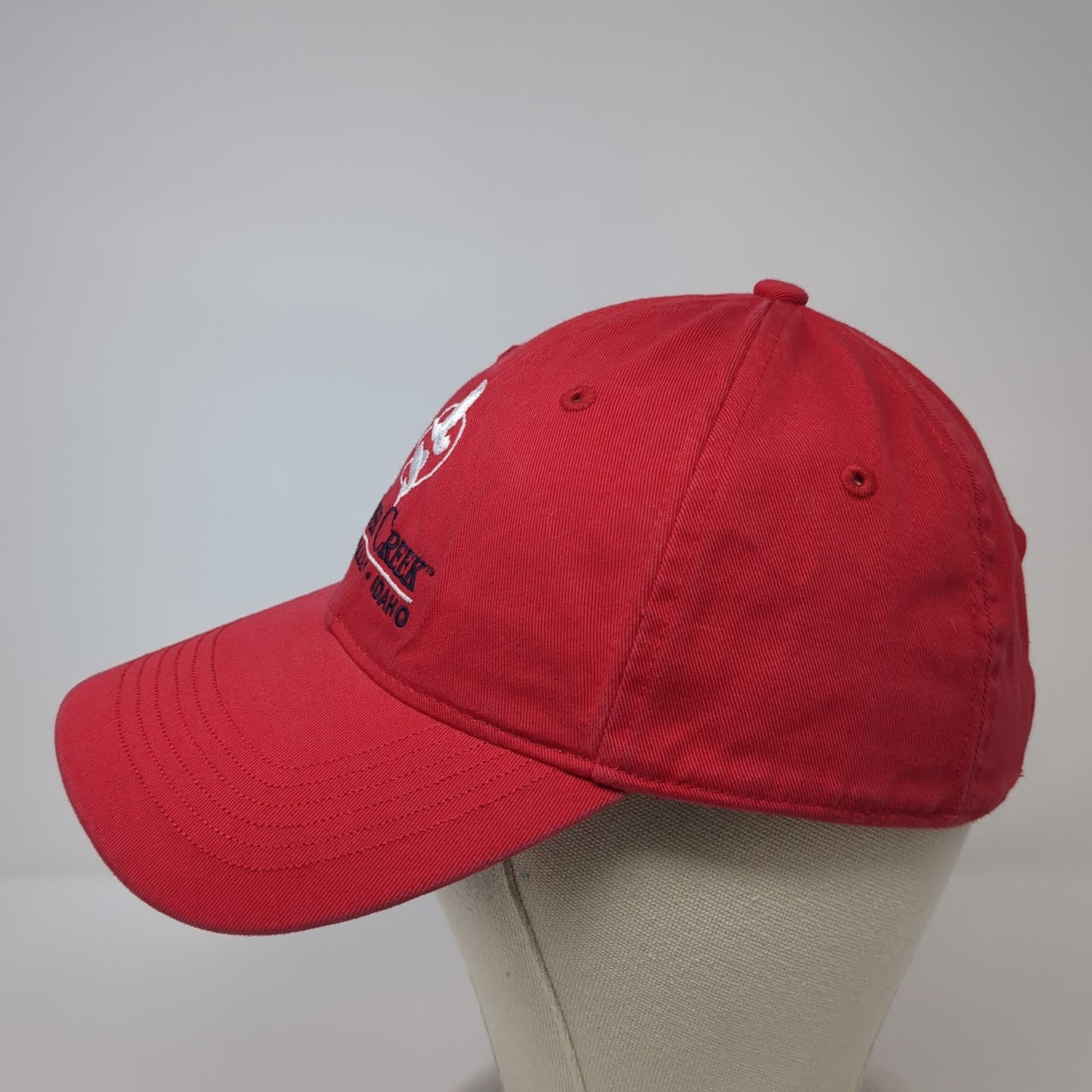Silver Creek Sun Valley Idaho Strapback Hat Red One Size Adjustable