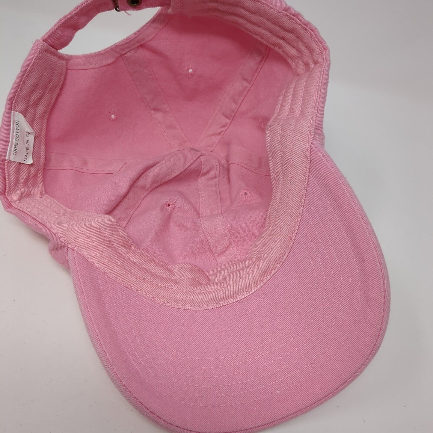Unbranded Slideback Hat Pink One Size Adjustable Vented Holes 6 Panel Cotton