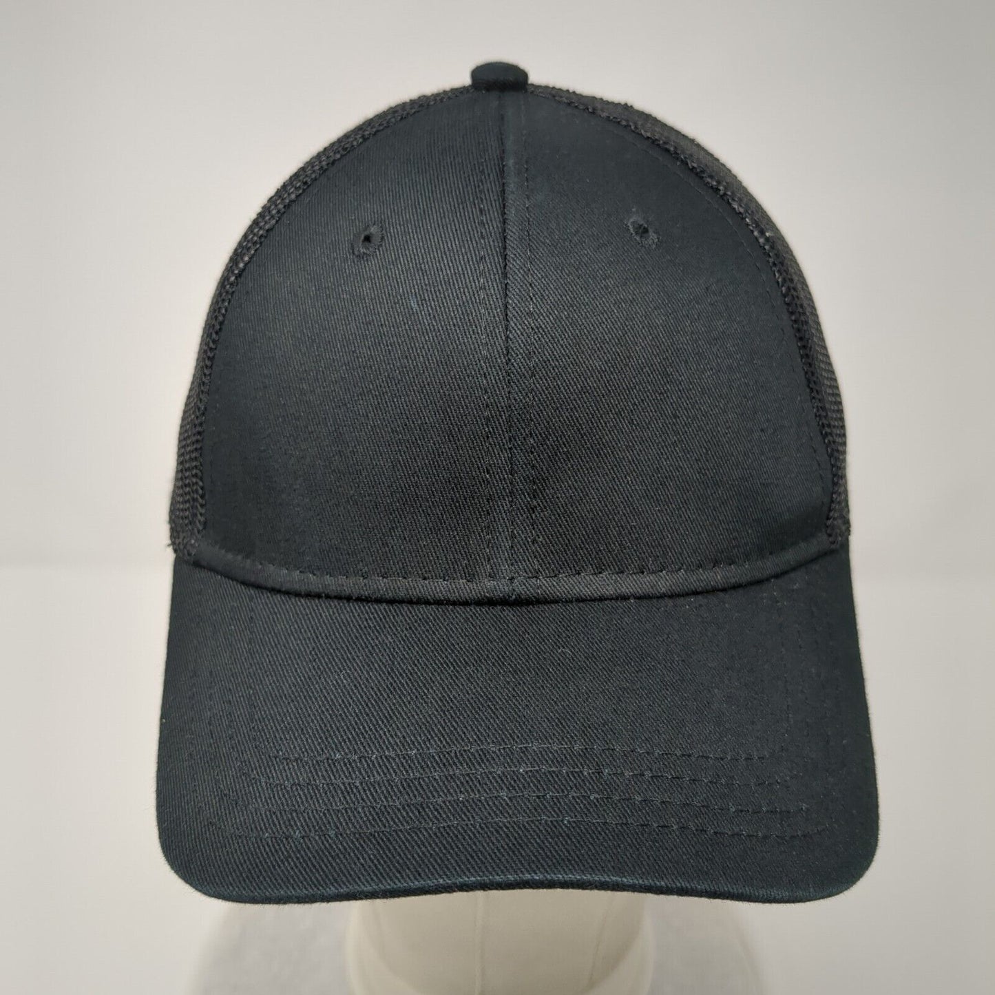 Otto Youth Snapback Trucker Hat Black One Size Adjustable Mesh Back Blank