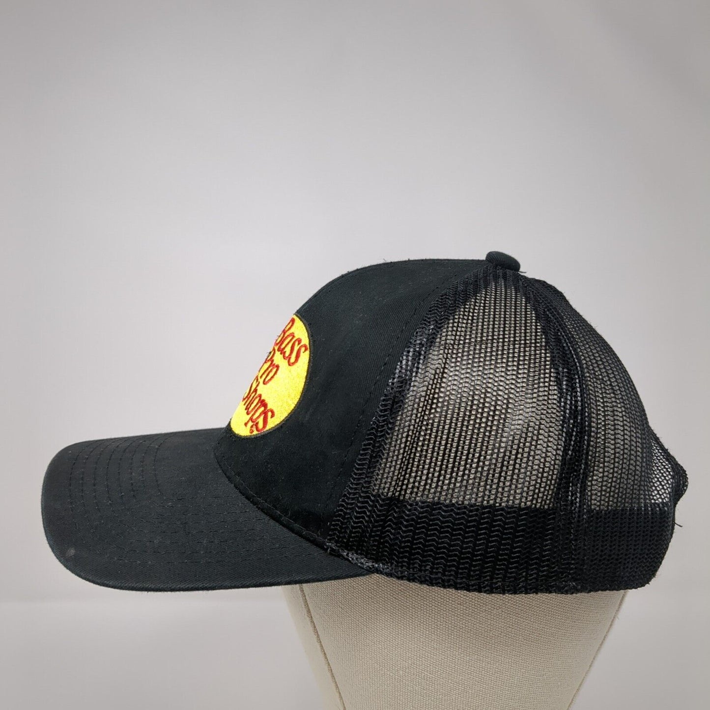 Bass Pro Shops Gone Fishing Trucker Hat Black OSFM Mesh Back Adjustable