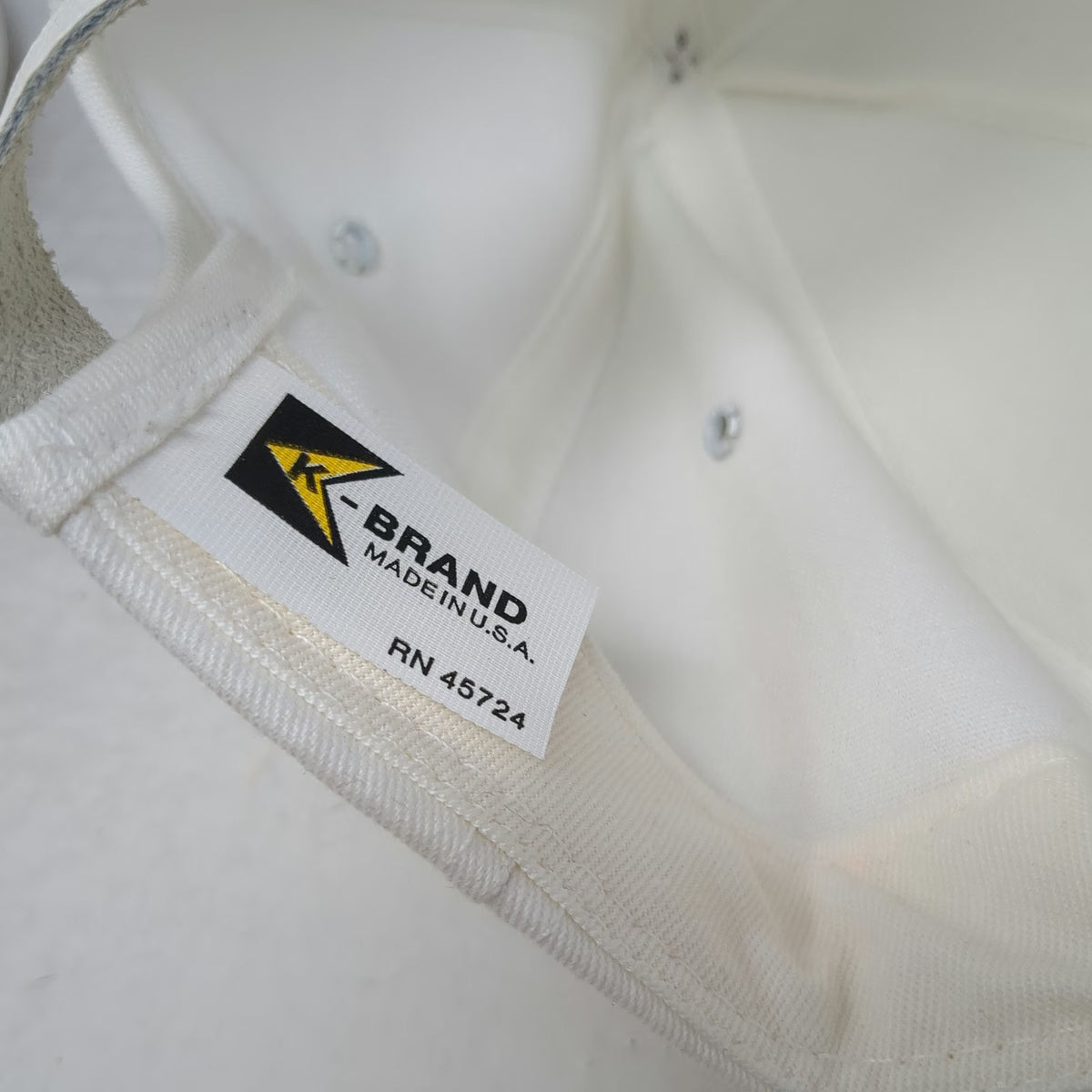 K-Brand 5 Panel White One Size Rain Bird Irrigation Logo Rope Slideback Hat USA