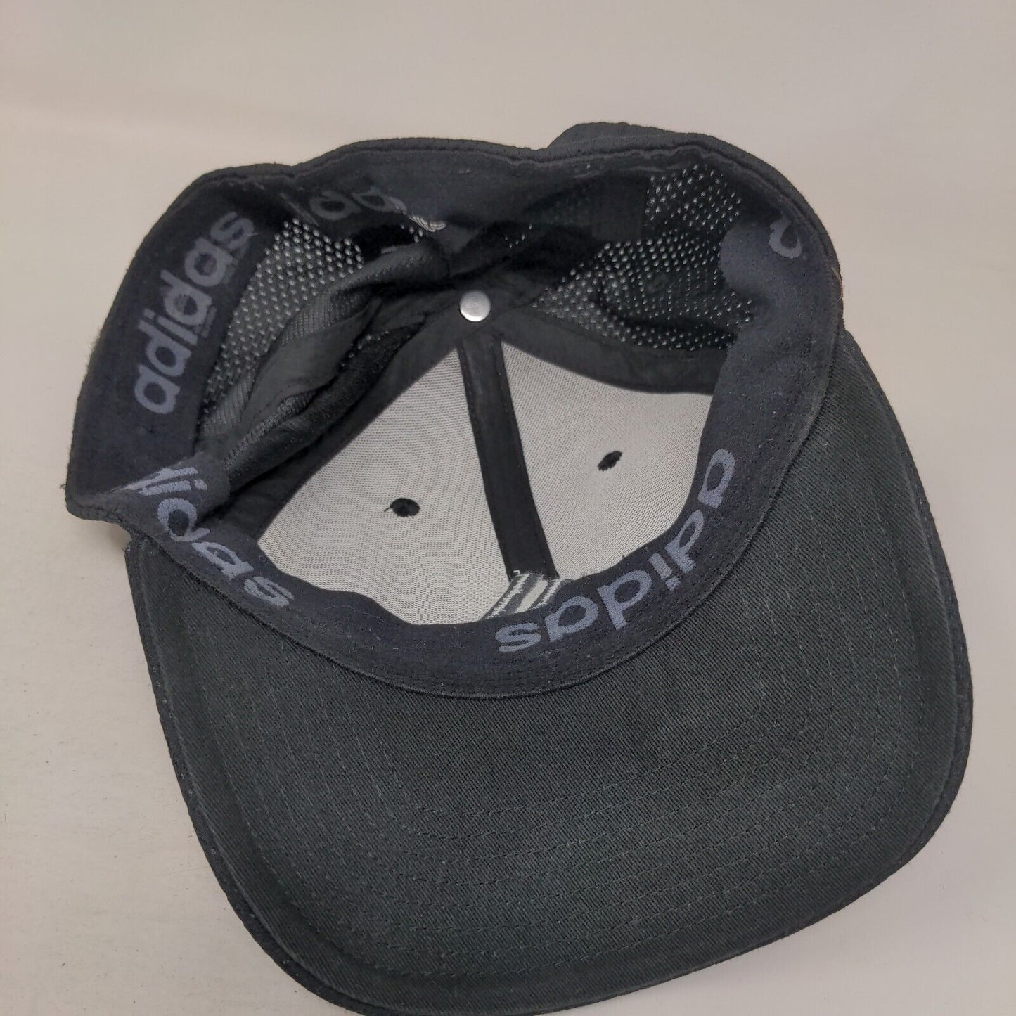 Adidas 3 Stripes Fitted Hat Black Large/XL Embroidered Logo 6 Panel