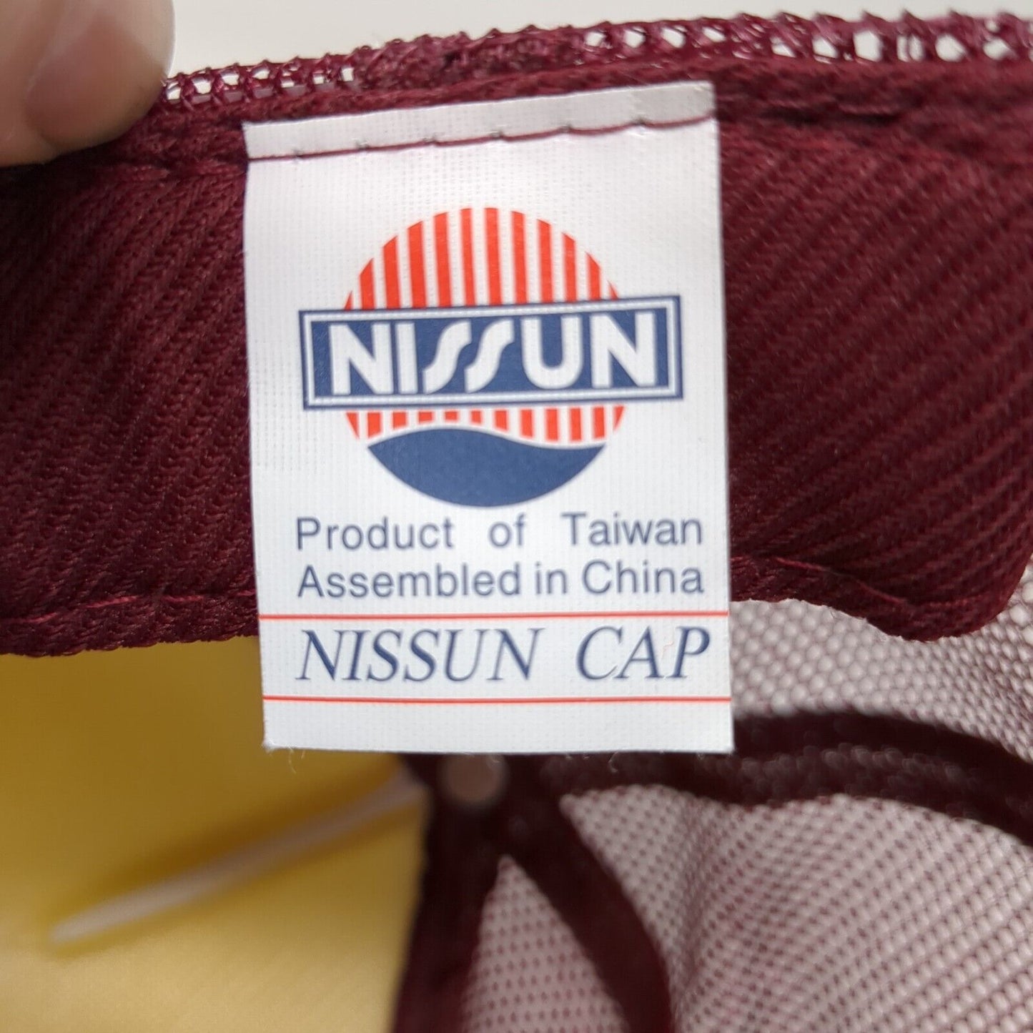 Nissun Snapback Trucker Hat Red OSFA Adjustable Mesh Back Stitch Paisley Rope