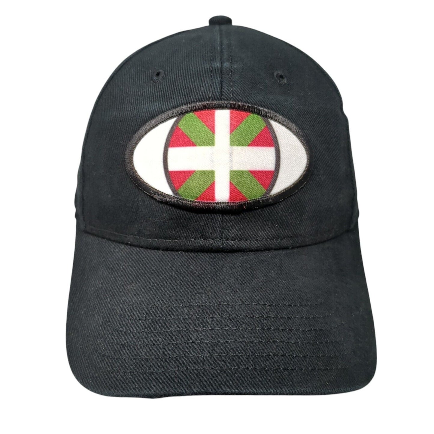 Basque Flag Patch Strapback Hat Black One Size Adjustable Otto 6 Panel