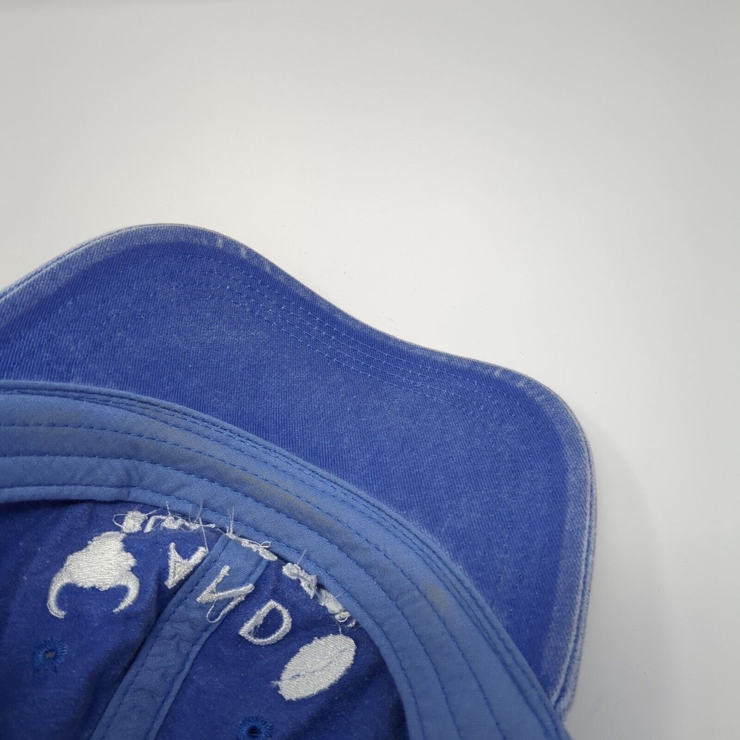 Bull And Bean Slideback Hat Blue One Size Embroidered Authentic Pigment