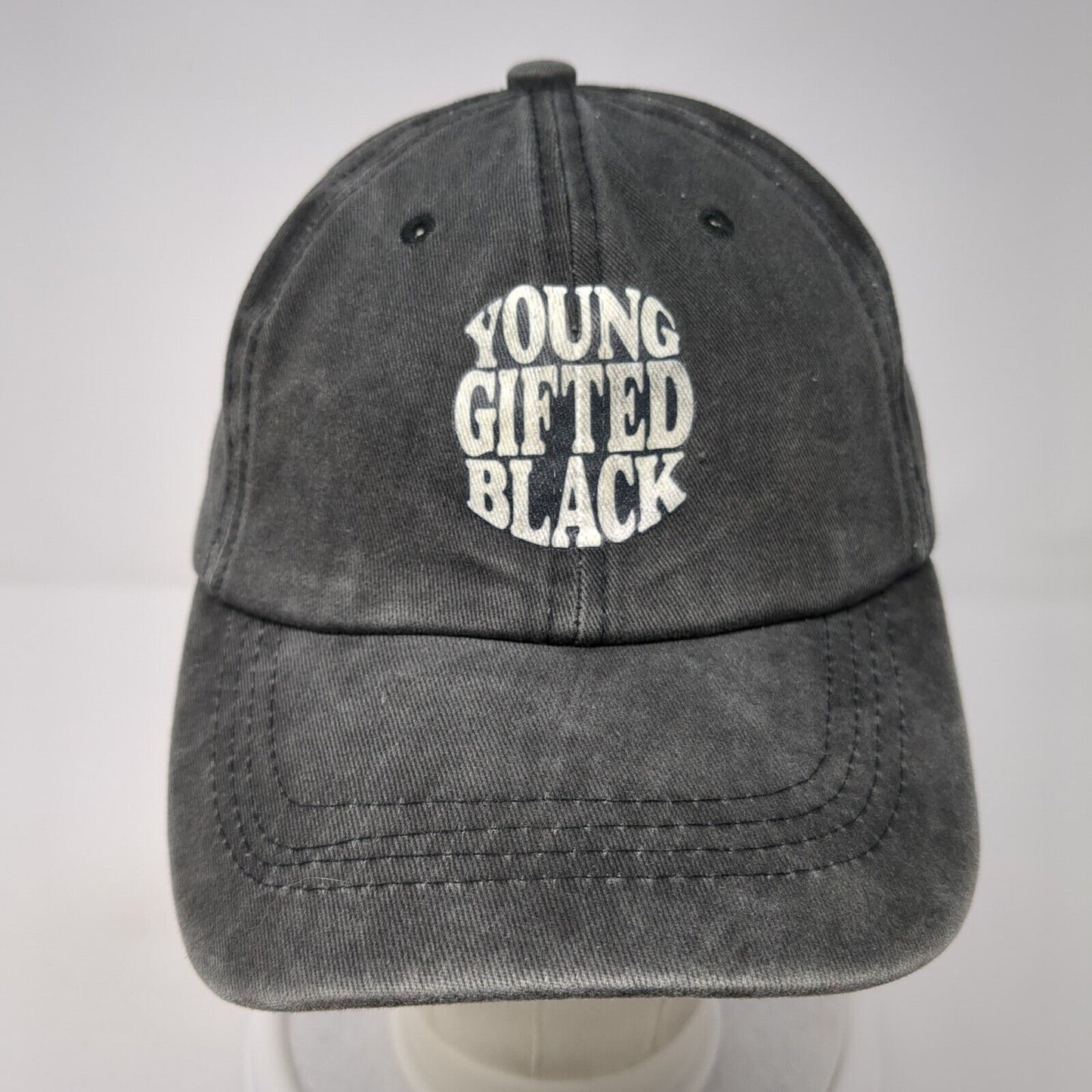 Young Gifted Black Slideback Hat Gray One Size Adjustable 6 Panel