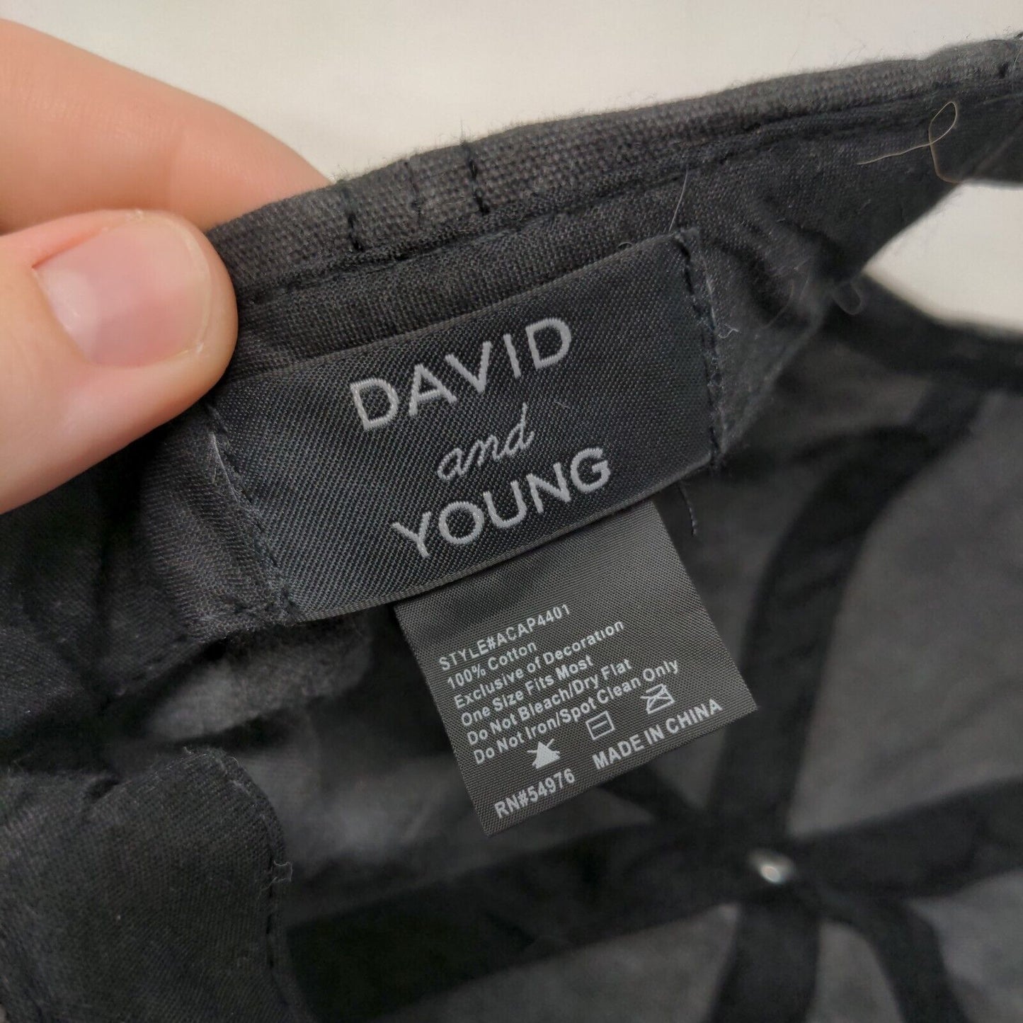 David & Young Slideback Hat Gray OSFM Adjustable Solid 6 Panel Blank